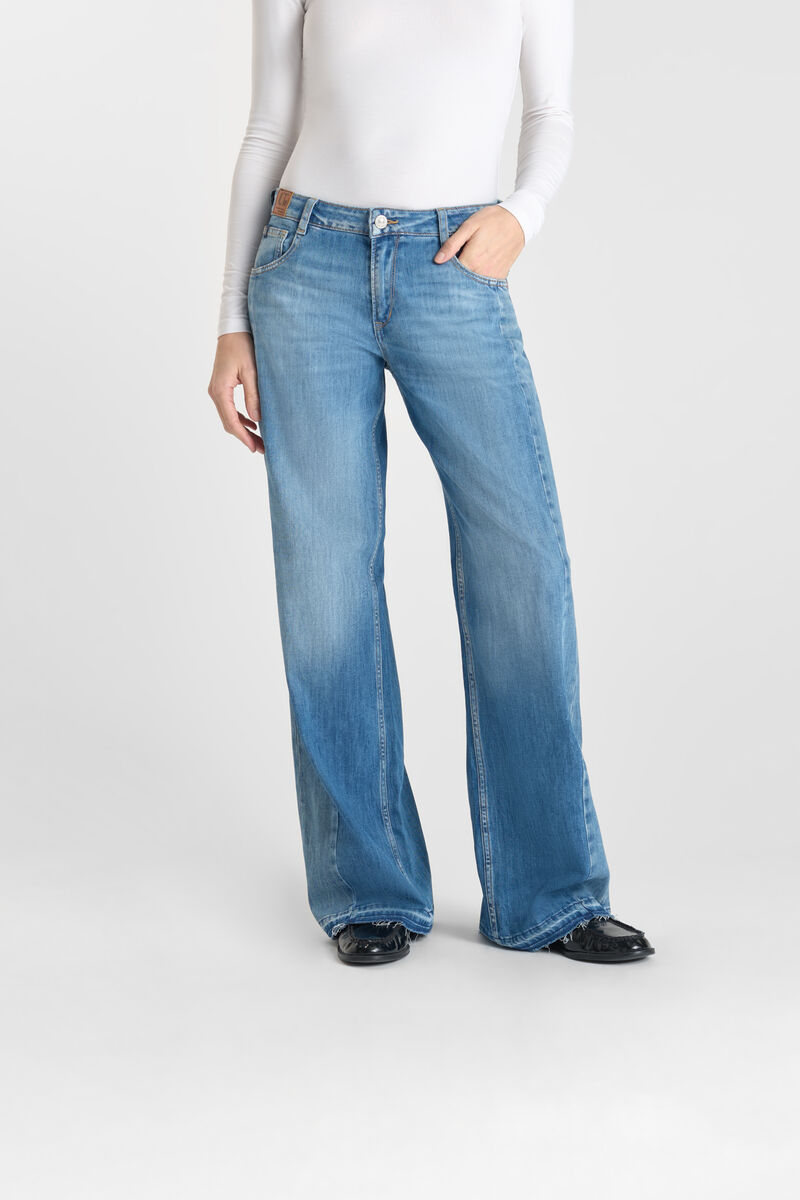 Flare wide leg jeans, length 34 LE TEMPS DES CERISES Blue