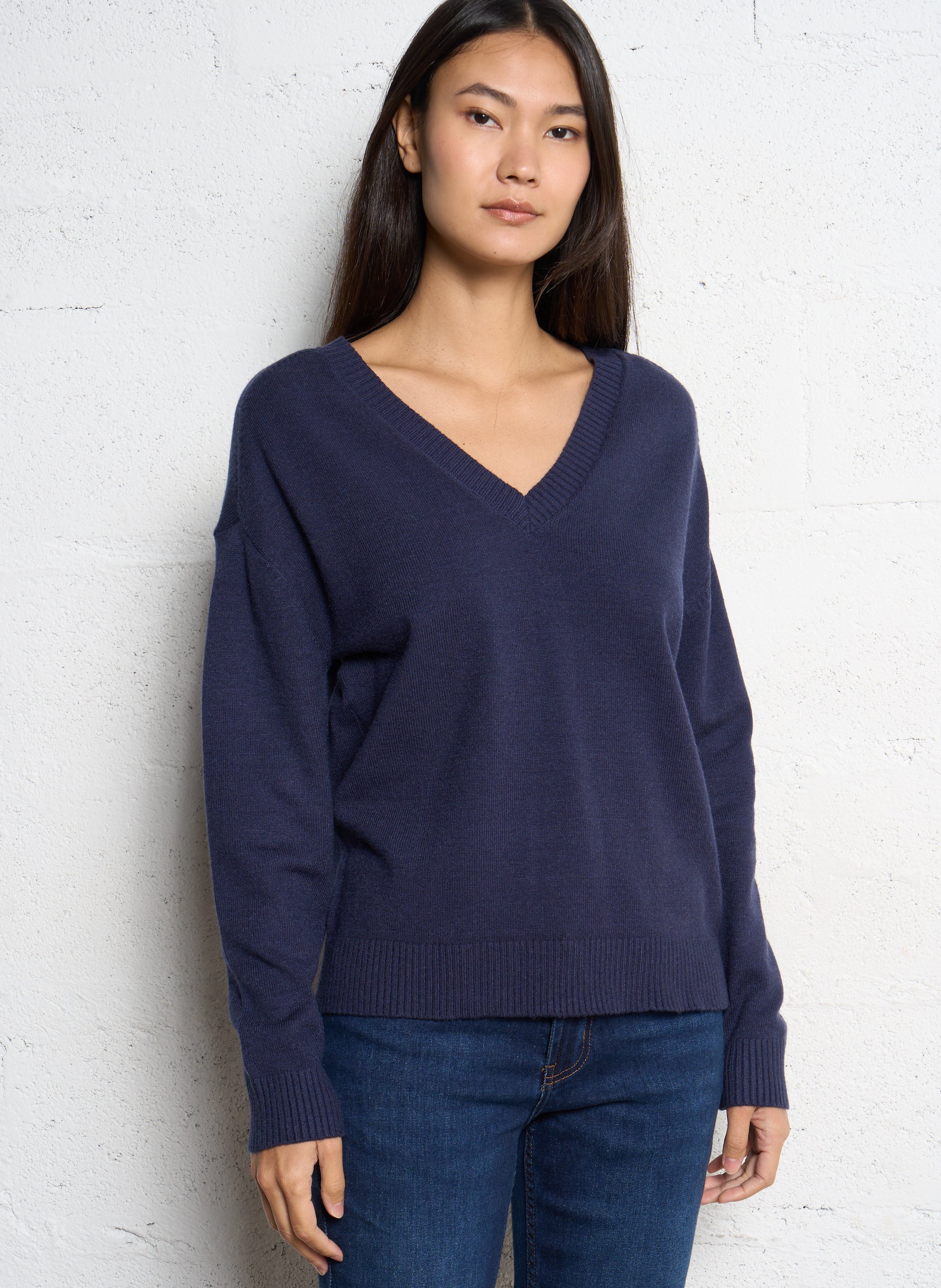 Pull oversize col V en maille SUD EXPRESS