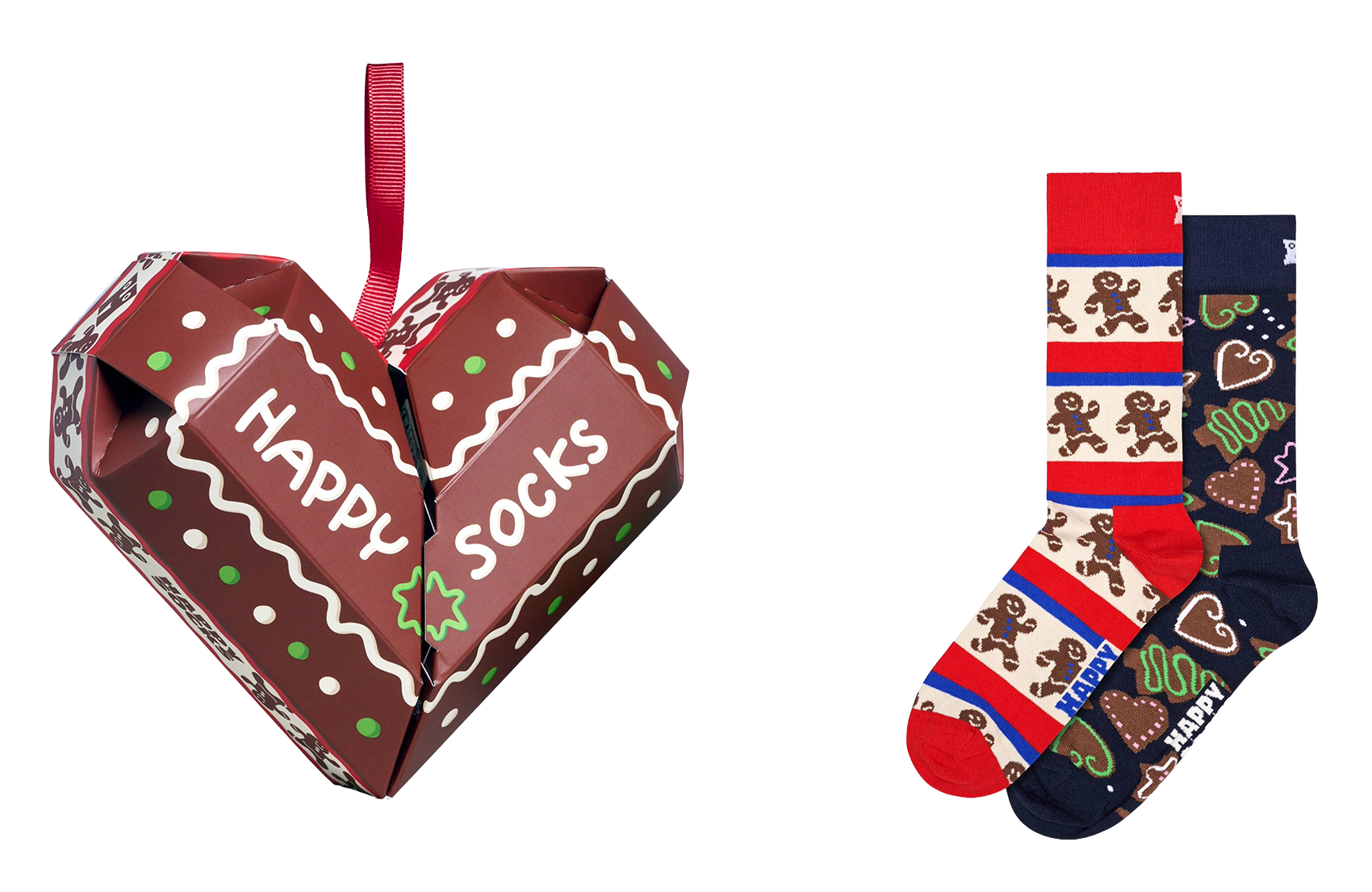 Set aus bedruckten Baumwollmischsocken HAPPY SOCKS Braun