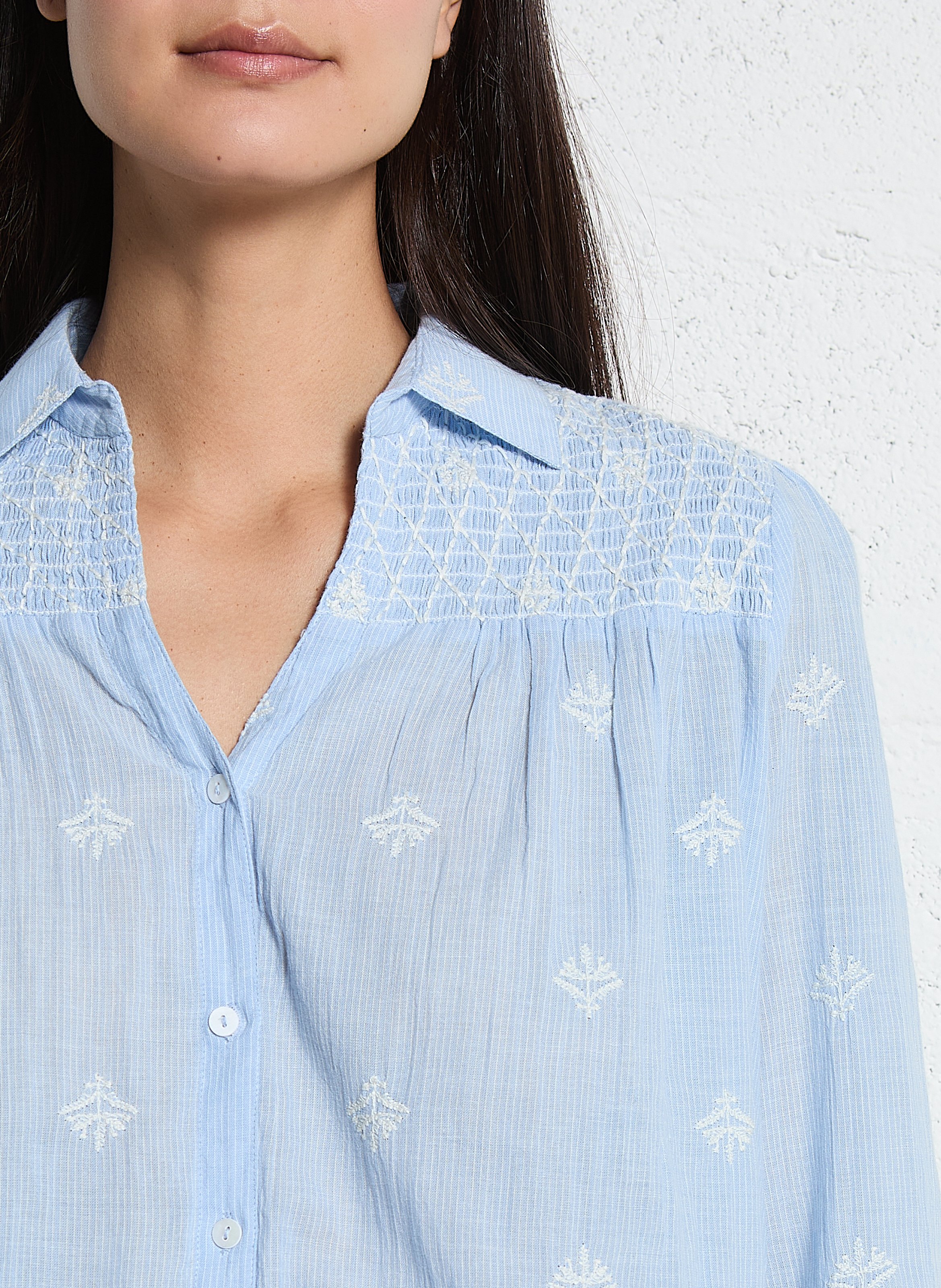 Baumwoll-Bluse MAISON HOTEL Blau