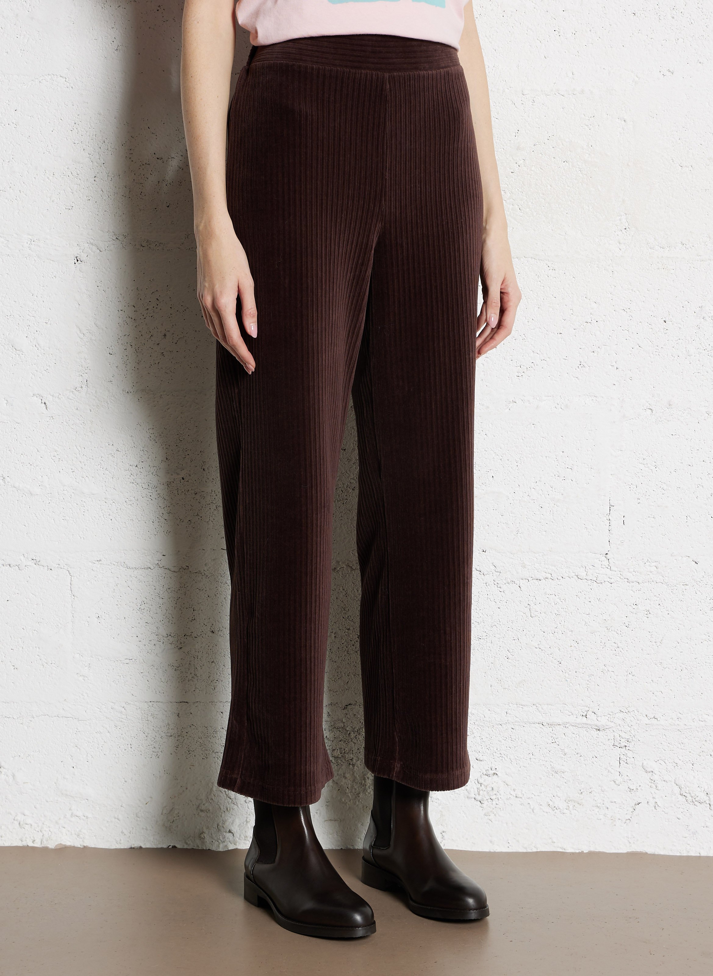 Pantalon large en velours côtelé NICE THINGS Marron