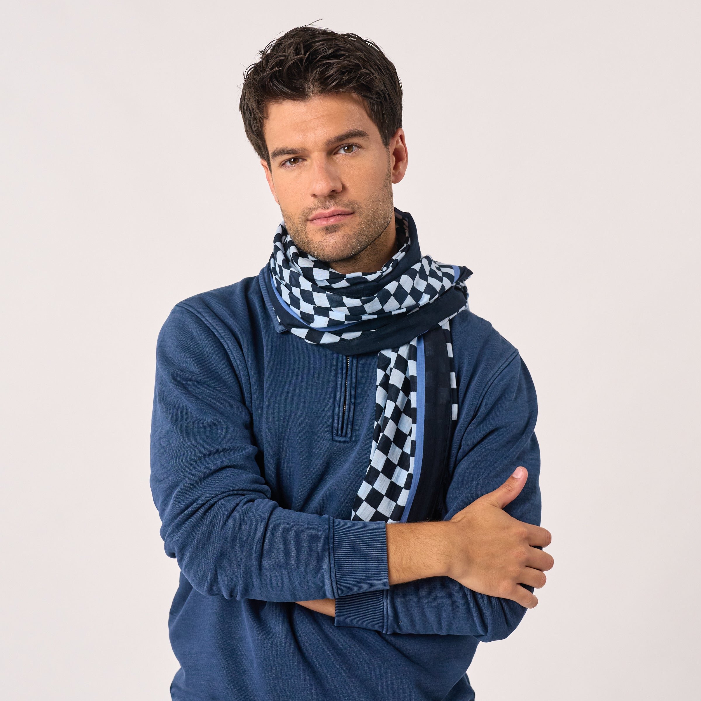 Organic cotton scarf BILLYBELT Blue