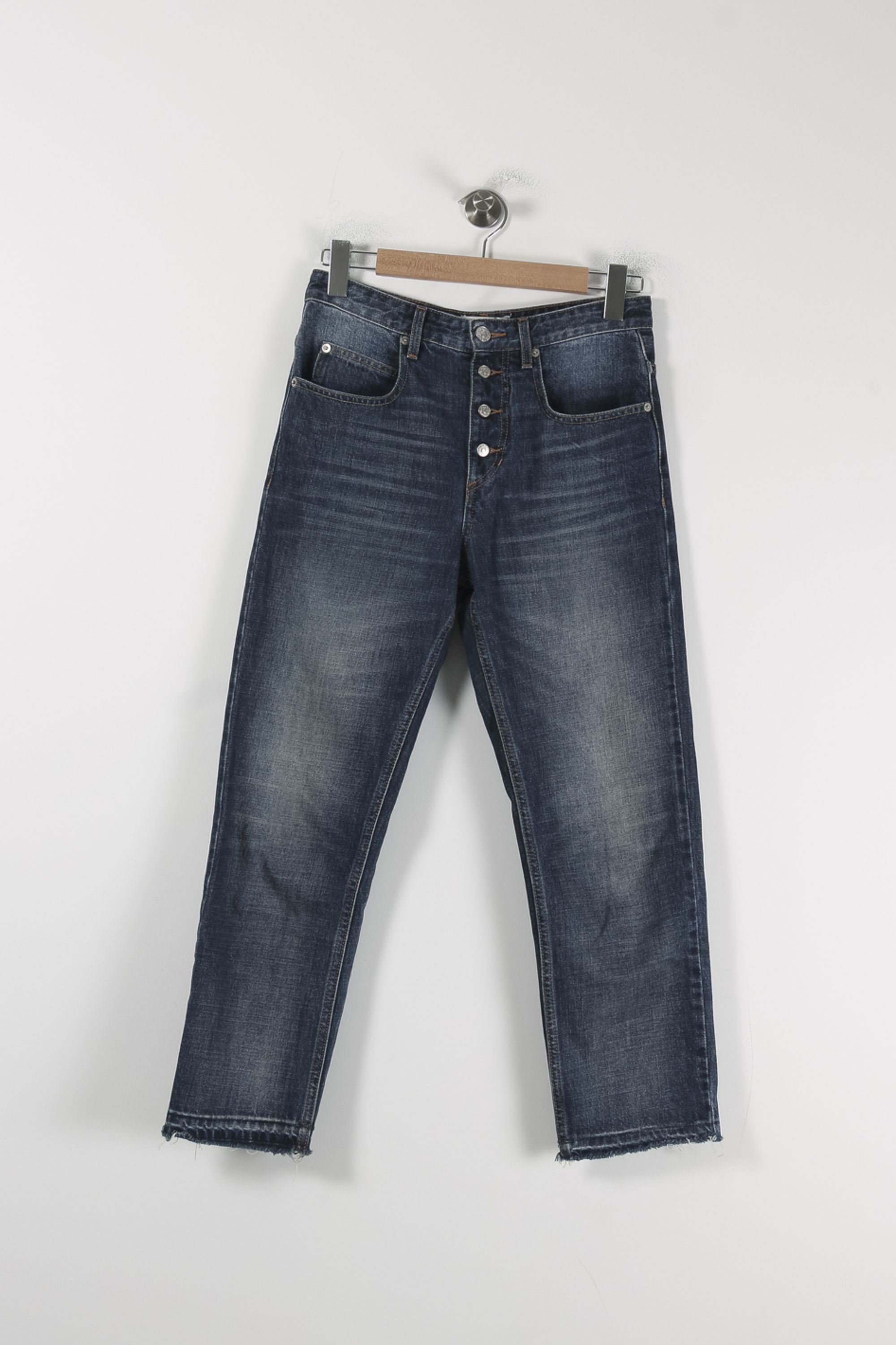 Cropped slim jeans with studs ISABEL MARANT ÉTOILE - SECONDE MAIN Blue