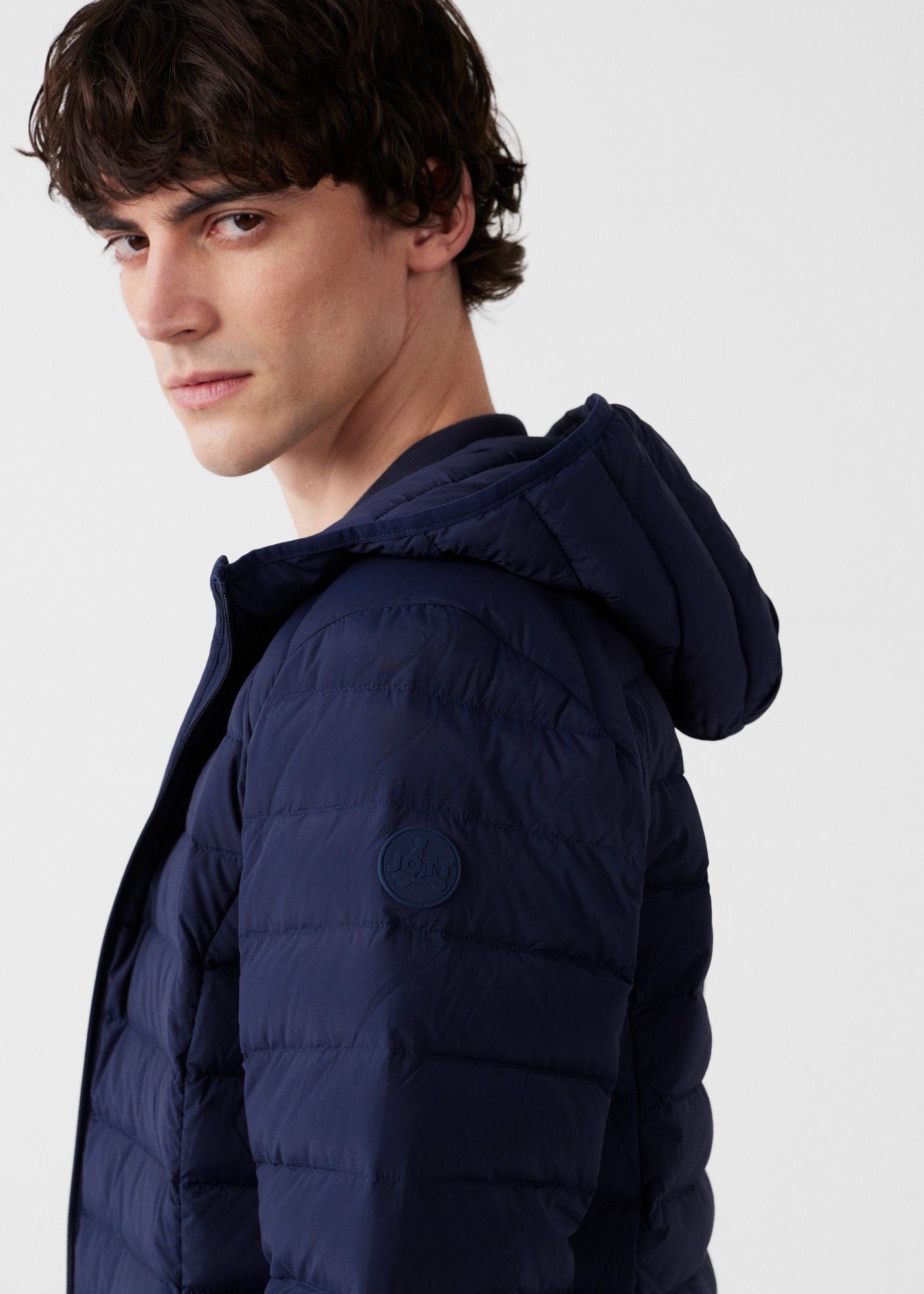 Frantz Stretch Lightweight Hooded Puffer Coat JOTT Blue