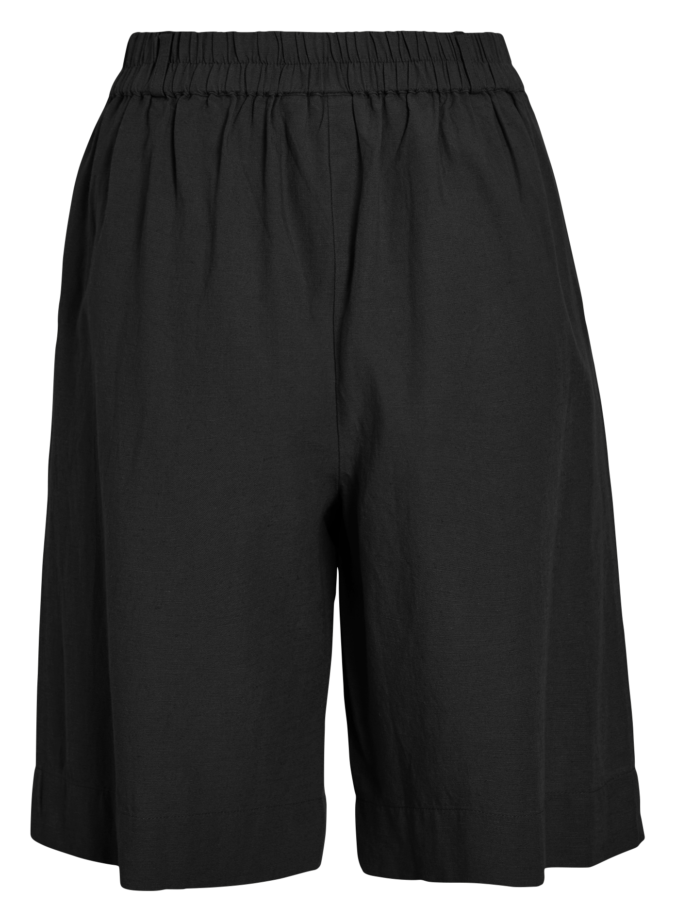 Kurze lange hohe Taille mit Bügelfalten einfarbig VILA Schwarz