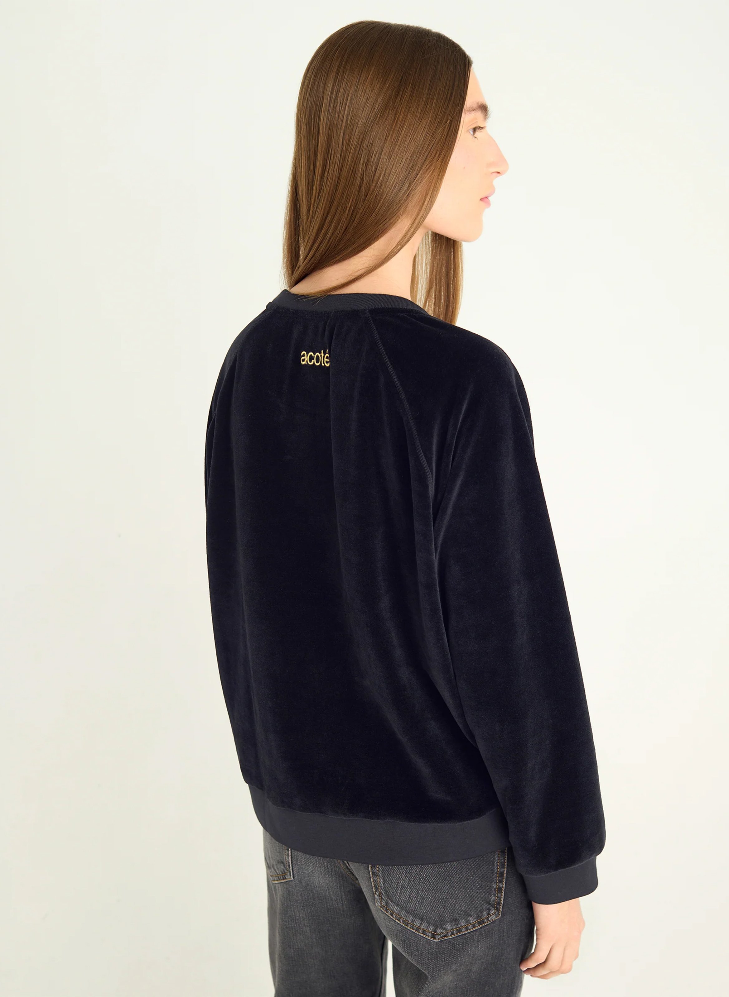 Oversize Rundhalsausschnitt Sweatshirt ACOTE Schwarz