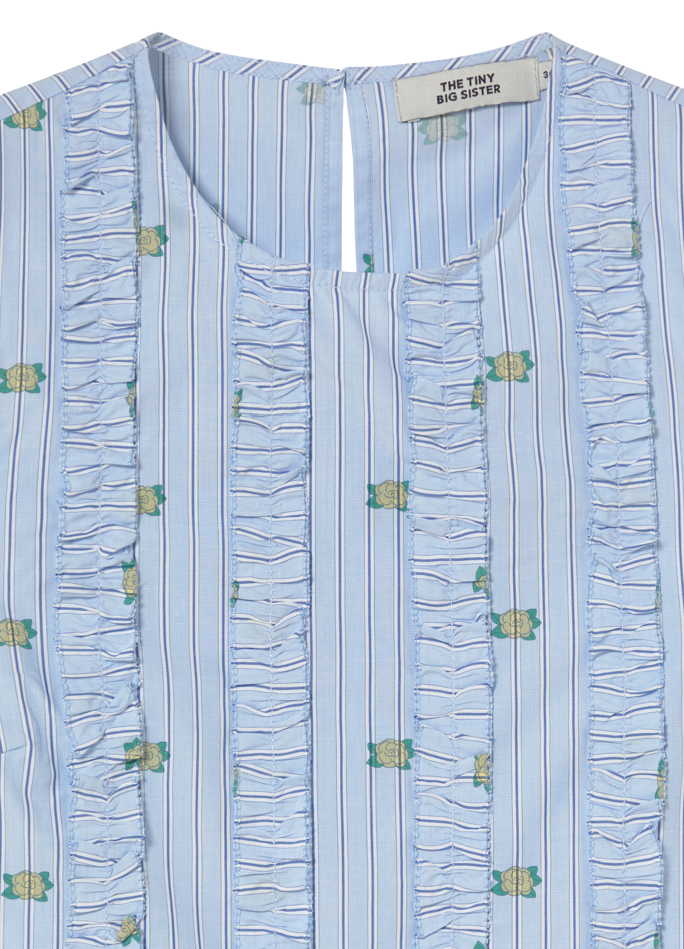Top sans manches court rayé THE TINY BIG SISTER Bleu