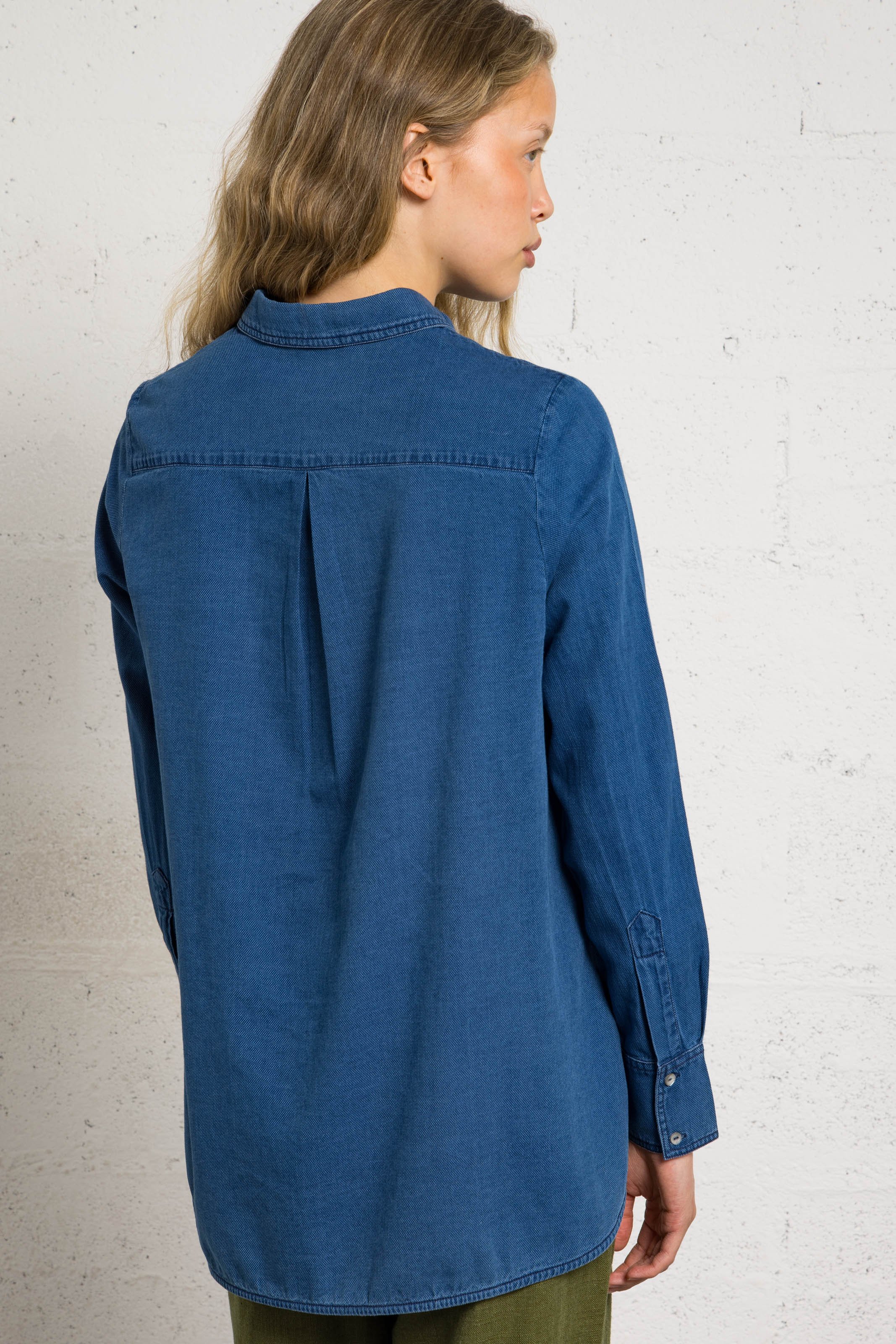 Baumwoll-Bluse BELLA JONES Blau