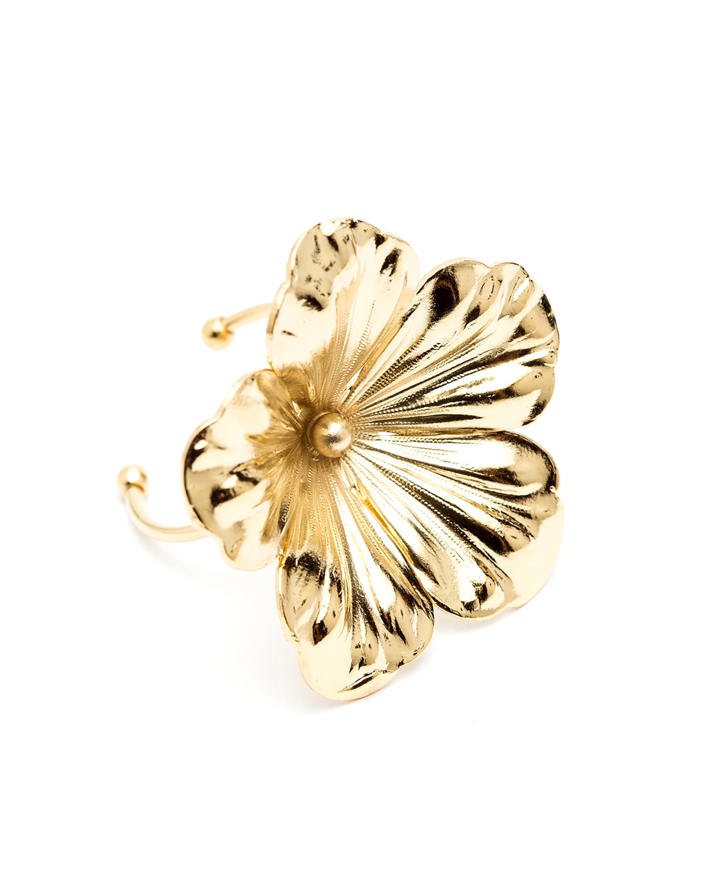 Maxi gold-plated flower ring GoldenMONSIEUR SIMONE
