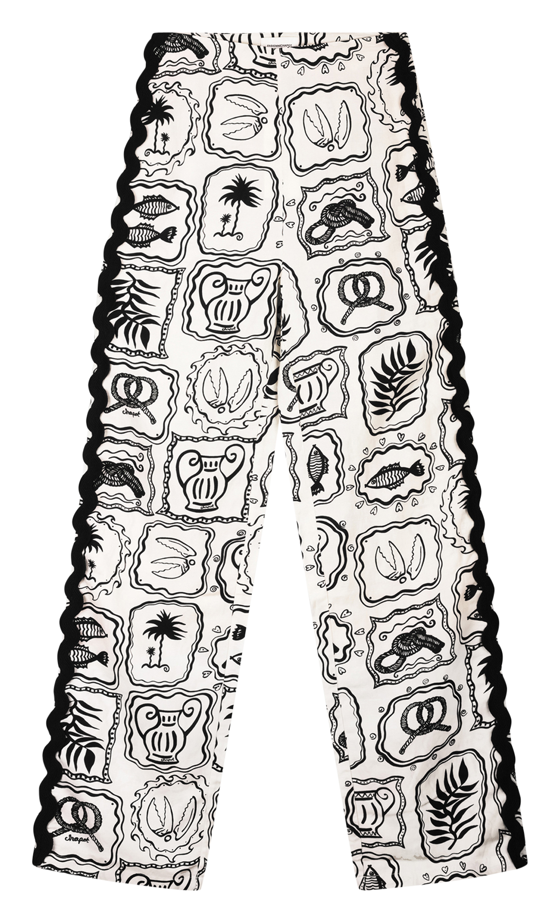 Dalida - Gerade geschnittene bedruckte Hose FABIENNE CHAPOT Weiss