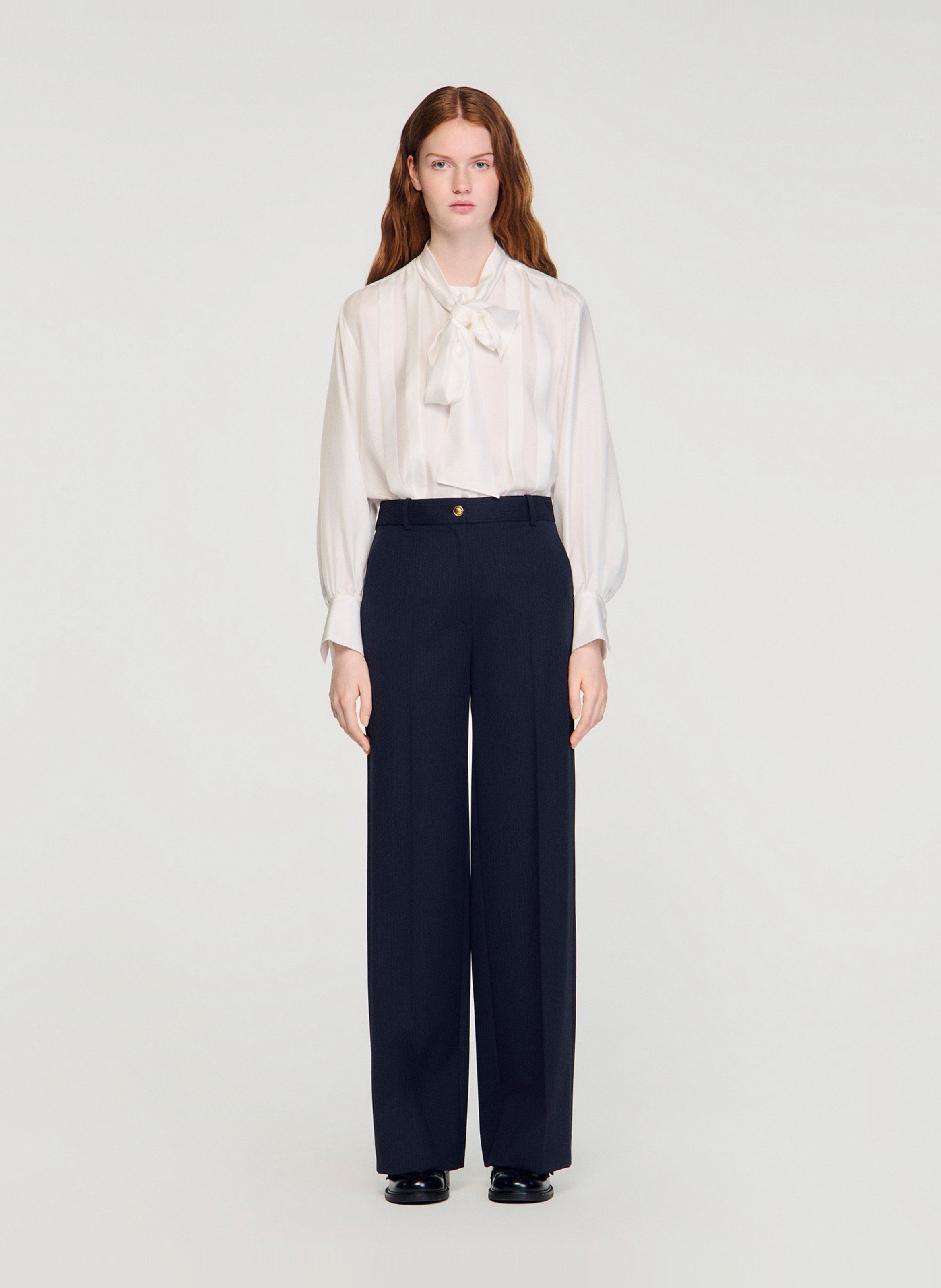 Gestreepte pantalon SANDRO Blauw