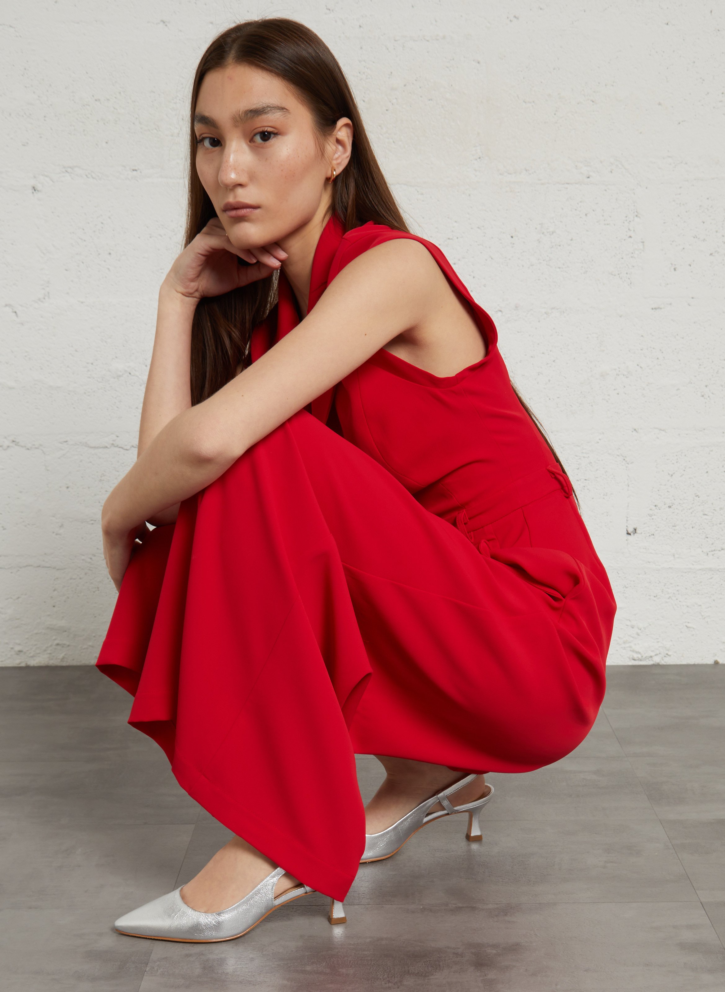 Camelia metallic leather high heels COSMOPARIS Silver