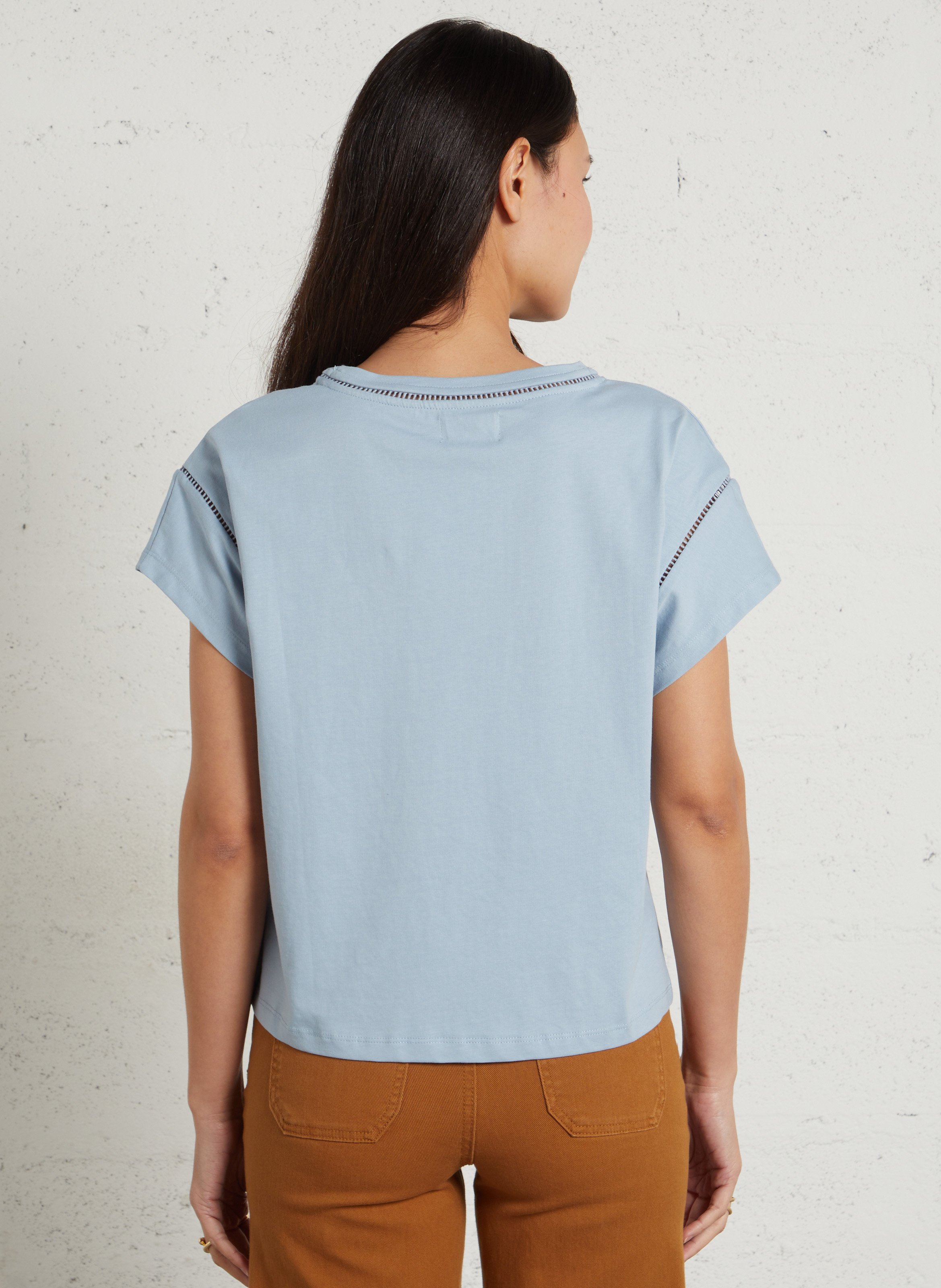 Tee-shirt col rond en coton MAISON 123 Bleu
