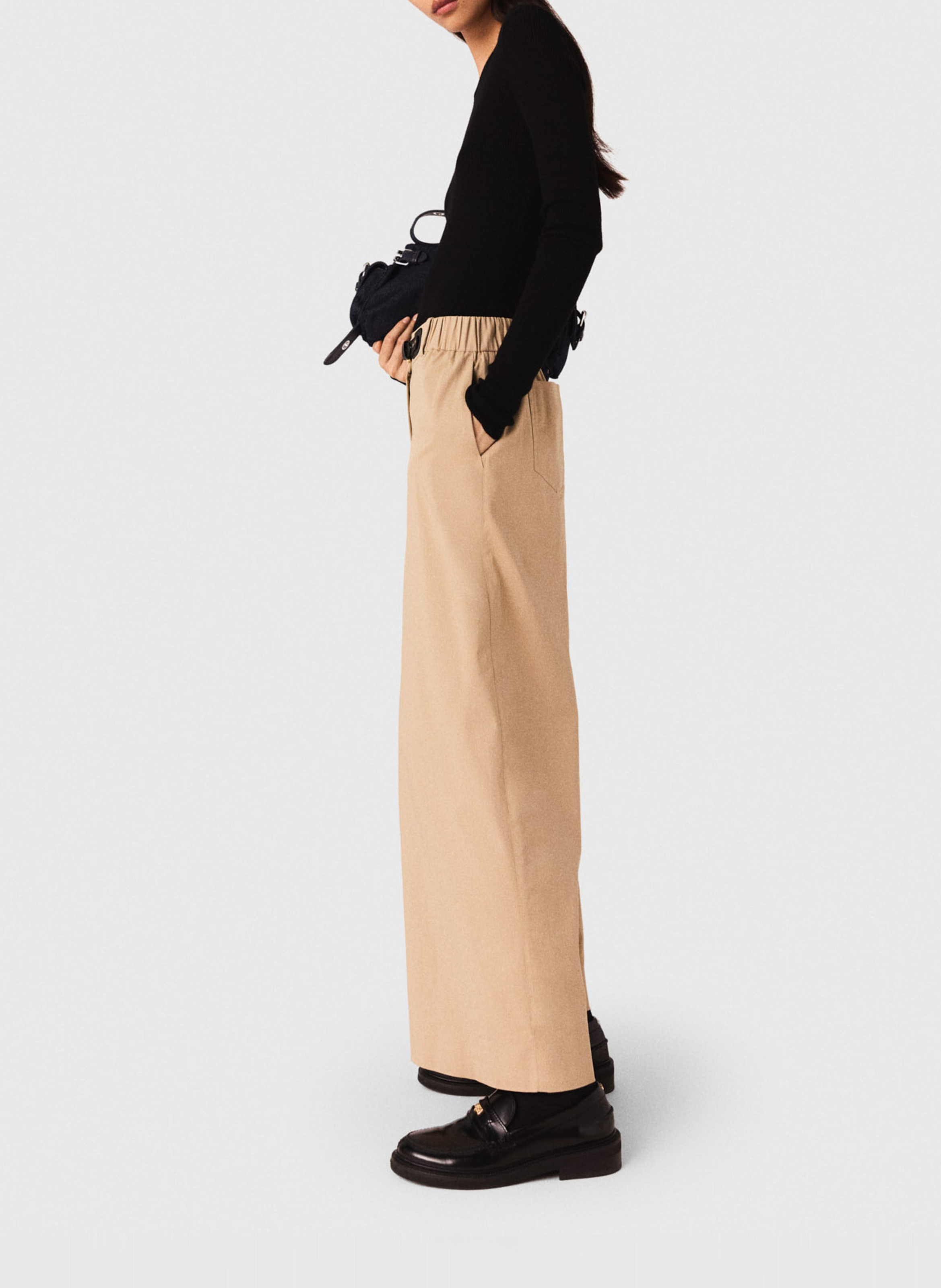 Cotton-blend chinos MAJE Beige