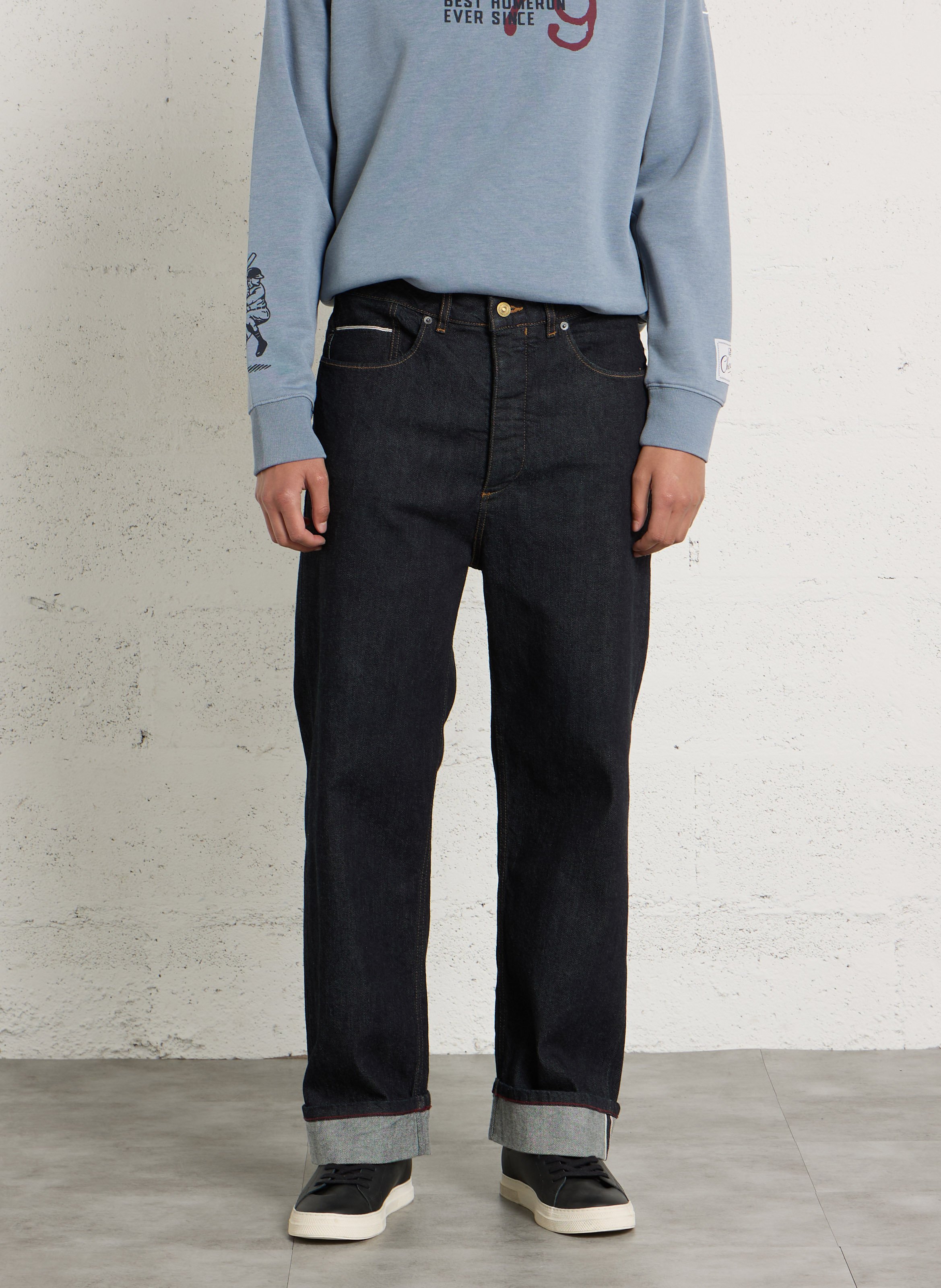 Gerade geschnittene Jeans mit Umschlag CHEVIGNON Blau