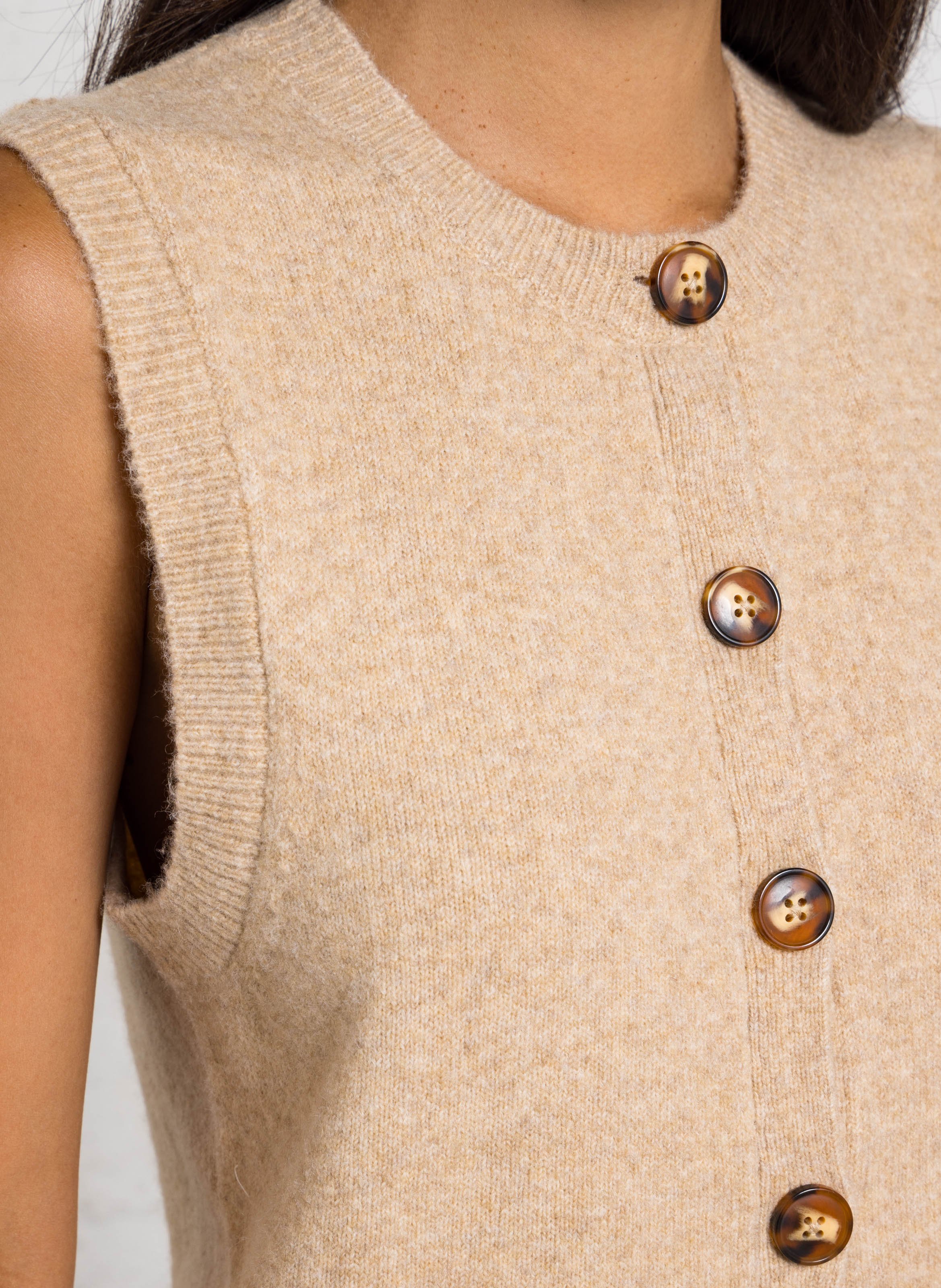 Recht vest met ronde hals LA PETITE ETOILE Beige