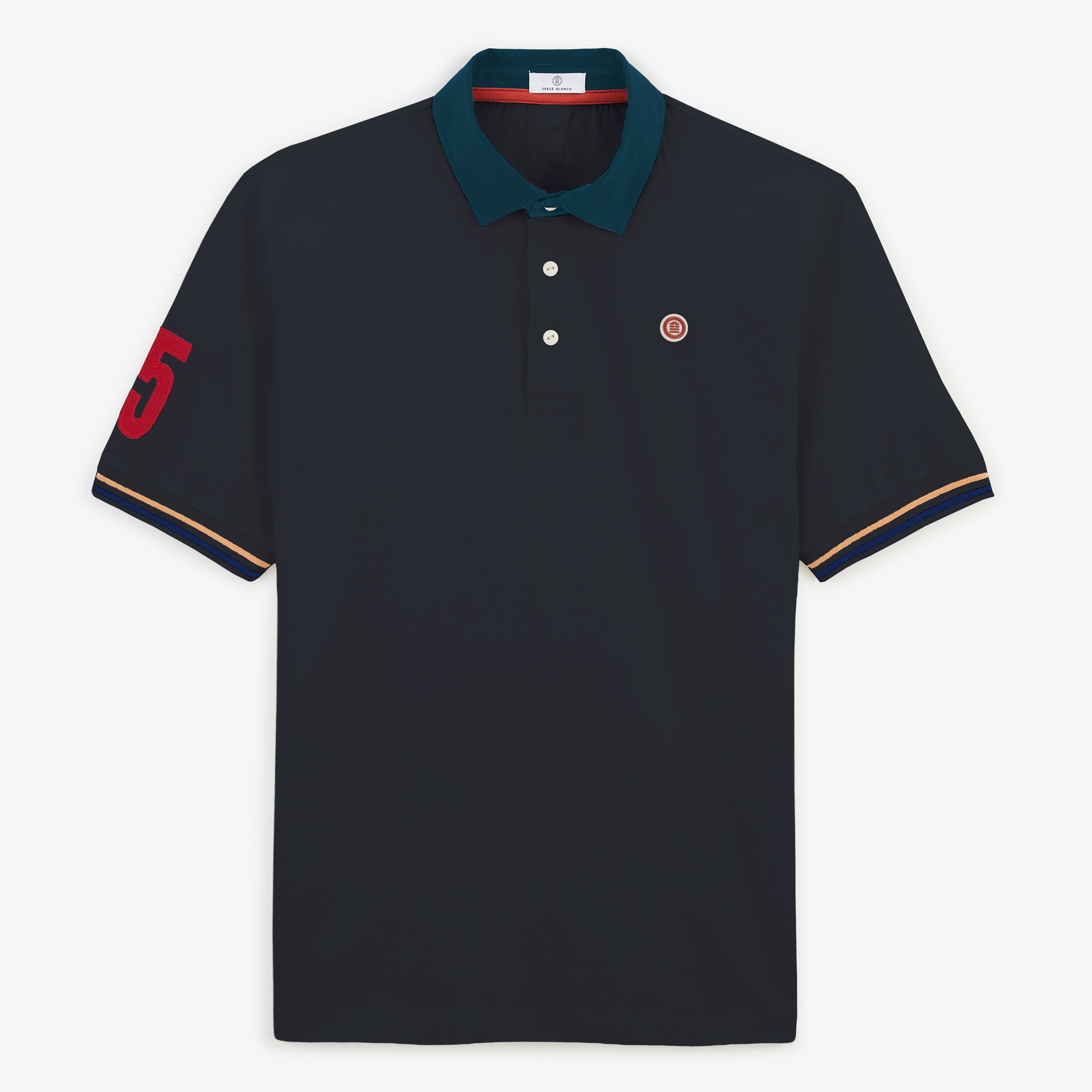 Polo manches courtes en jersey de coton 15 manche SERGE BLANCO Bleu