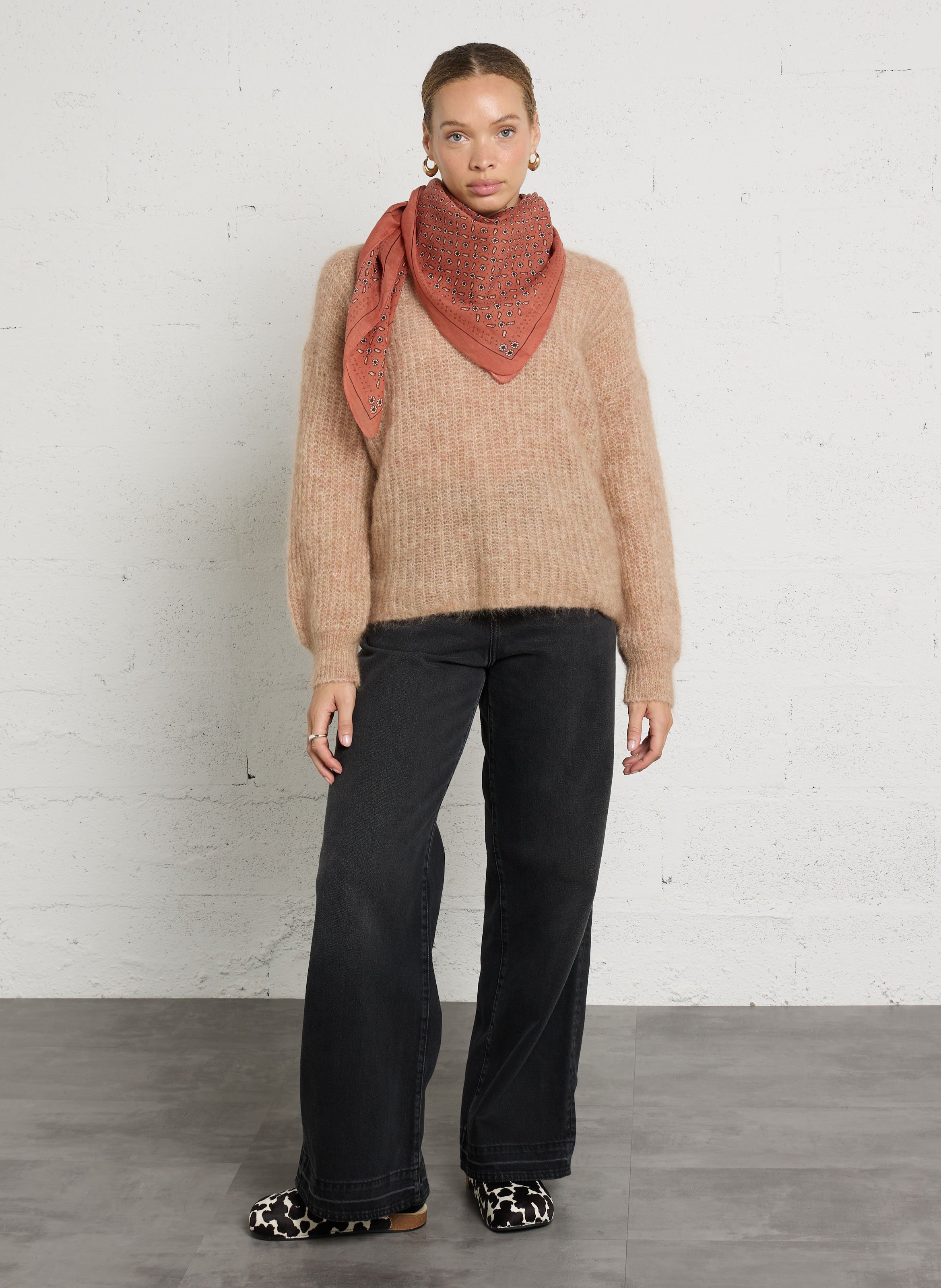 Oversize-Pullover aus Wollmix DES PETITS HAUTS Rosa