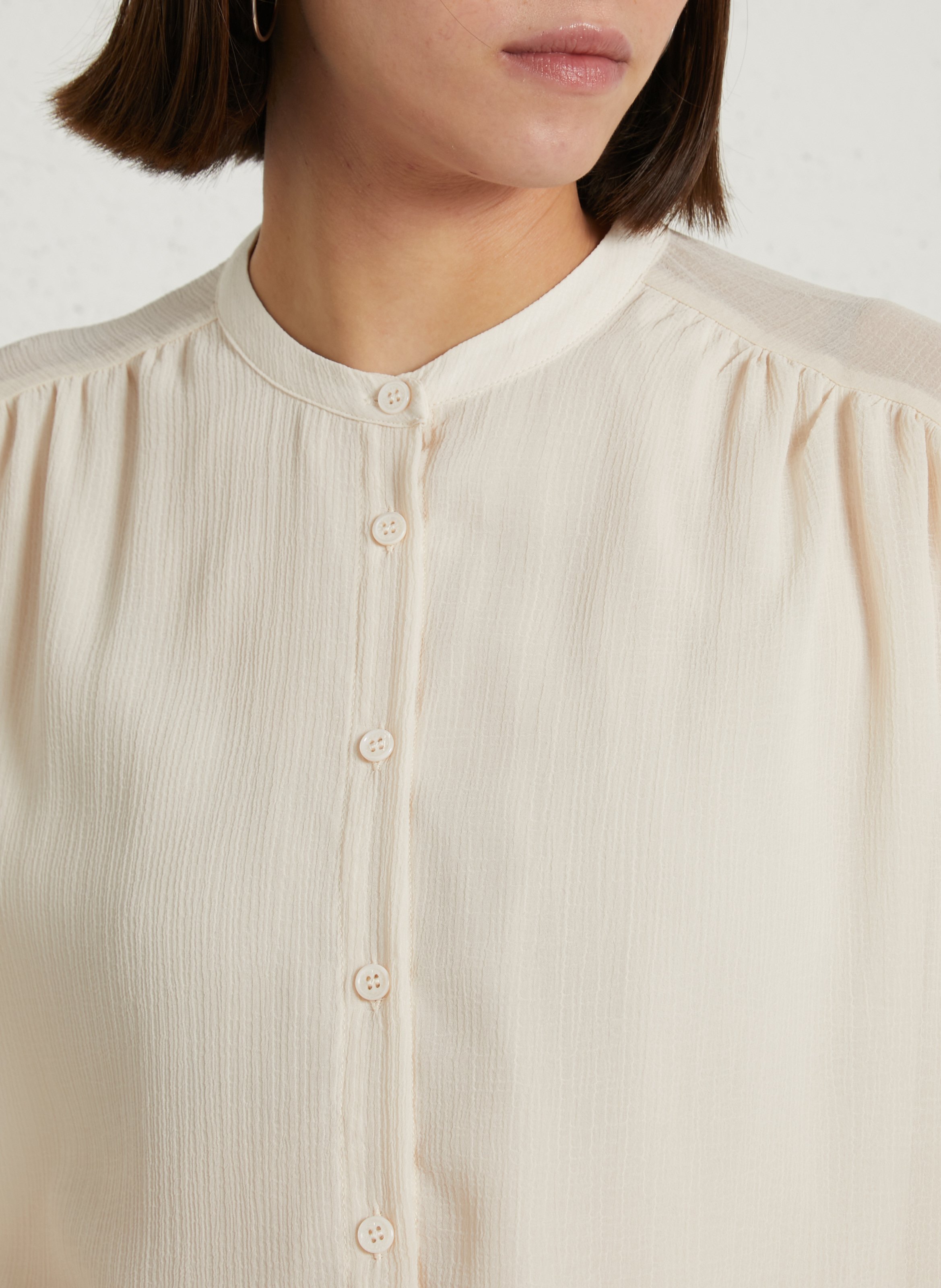 Loose-fit shirt with mandarin collar LA PETITE ETOILE Beige