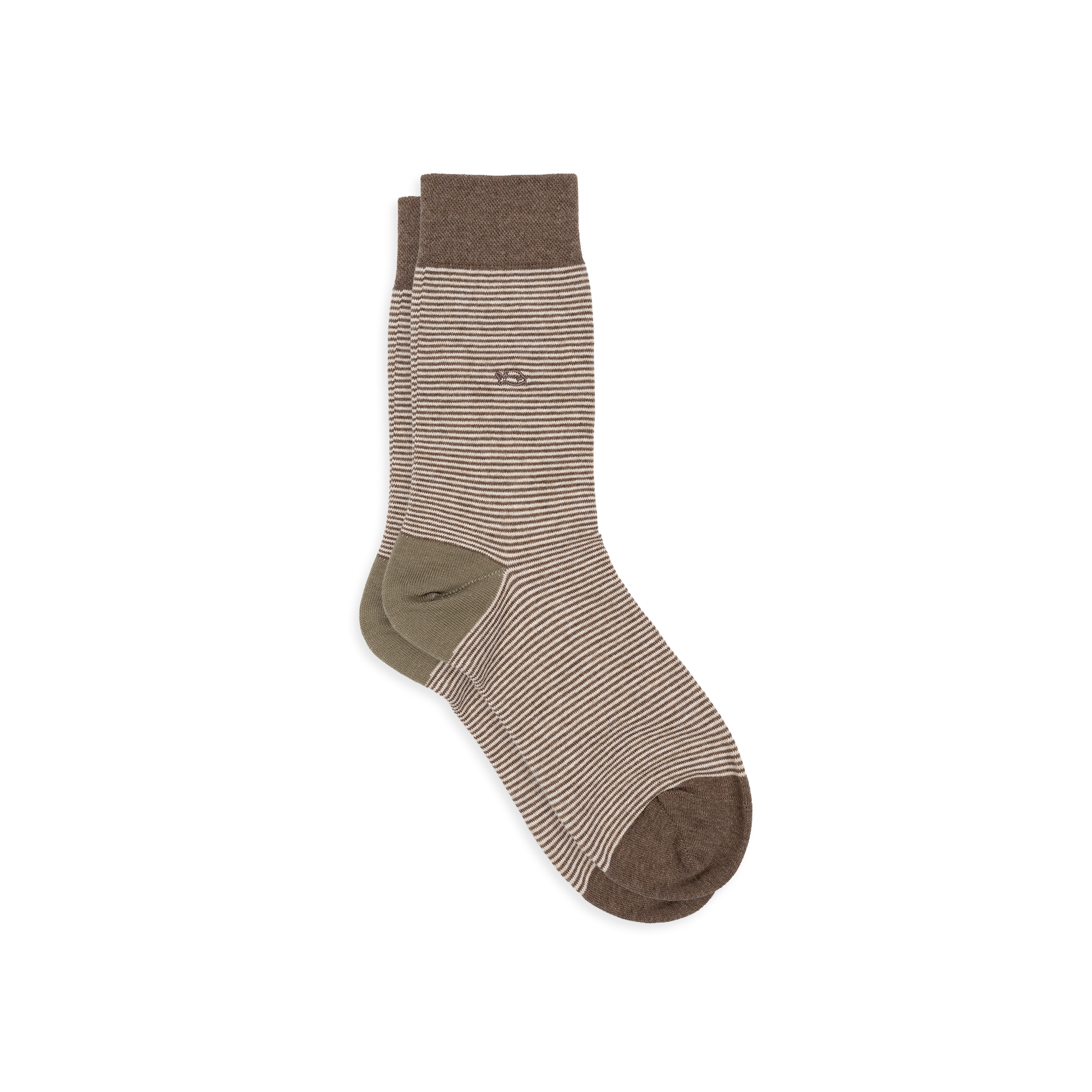 Combed cotton striped socks SABLE Marron
