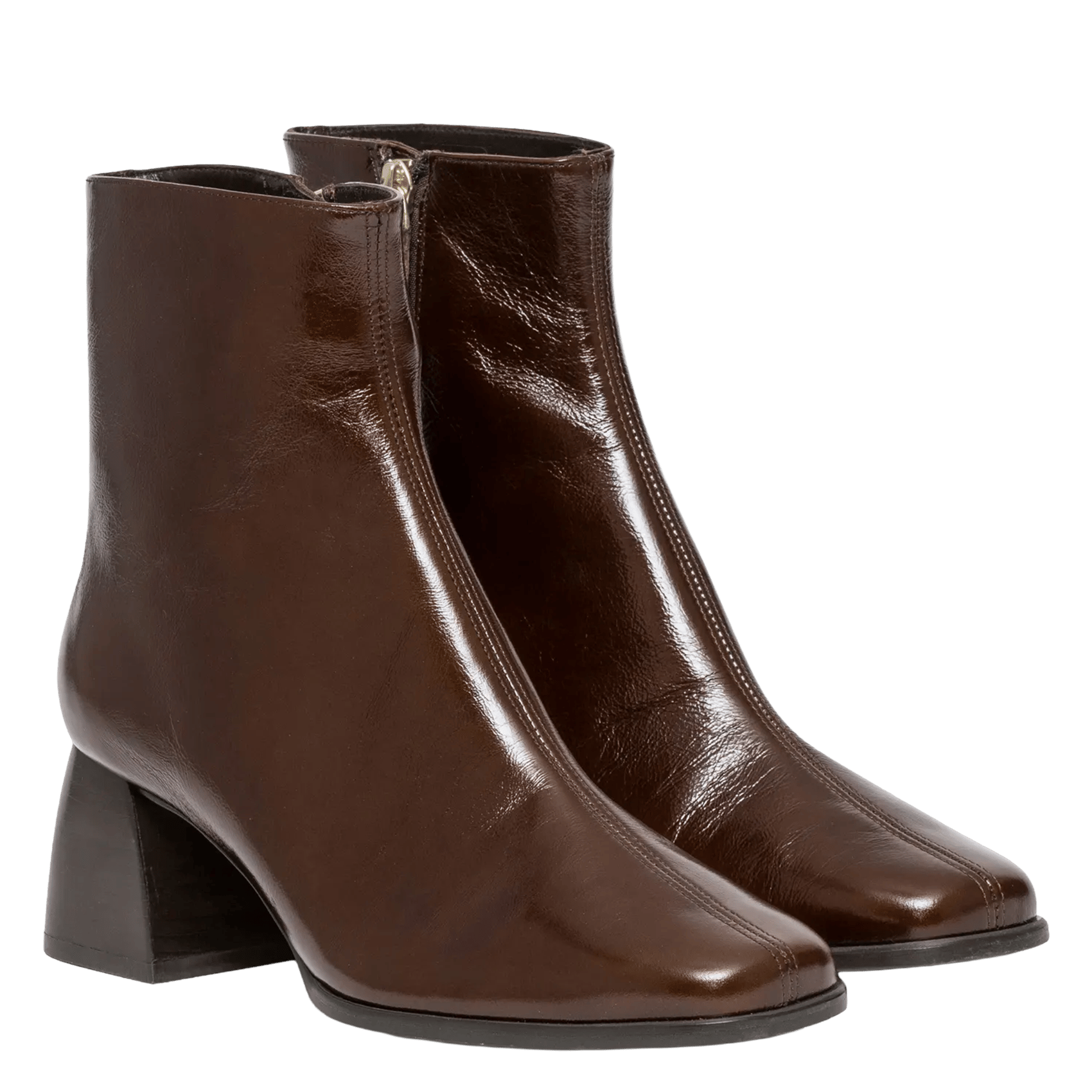 Lakleren enkellaarzen | Bruin BOCAGE Dames