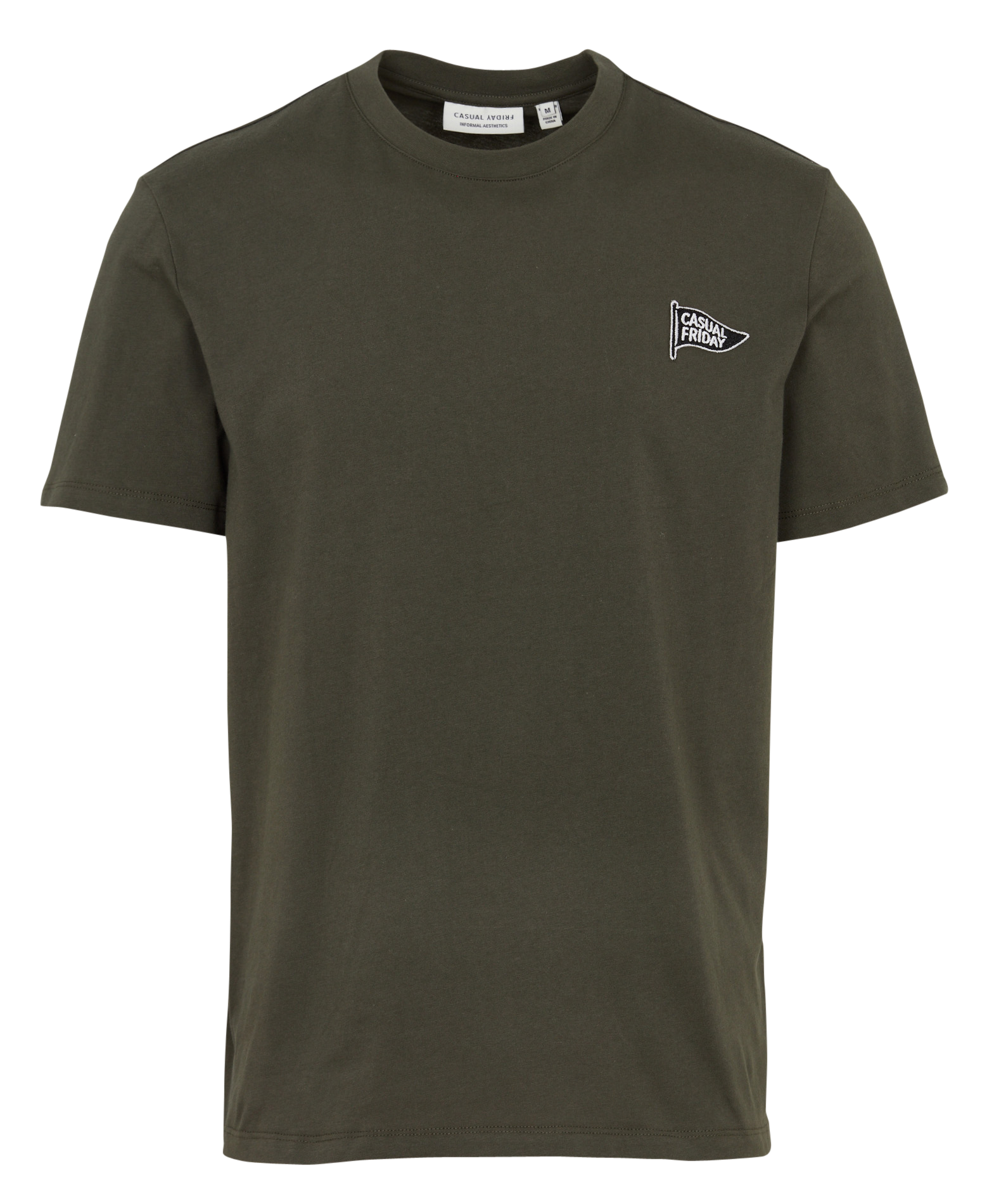 T-shirt droit col rond en coton CASUAL FRIDAY Beige
