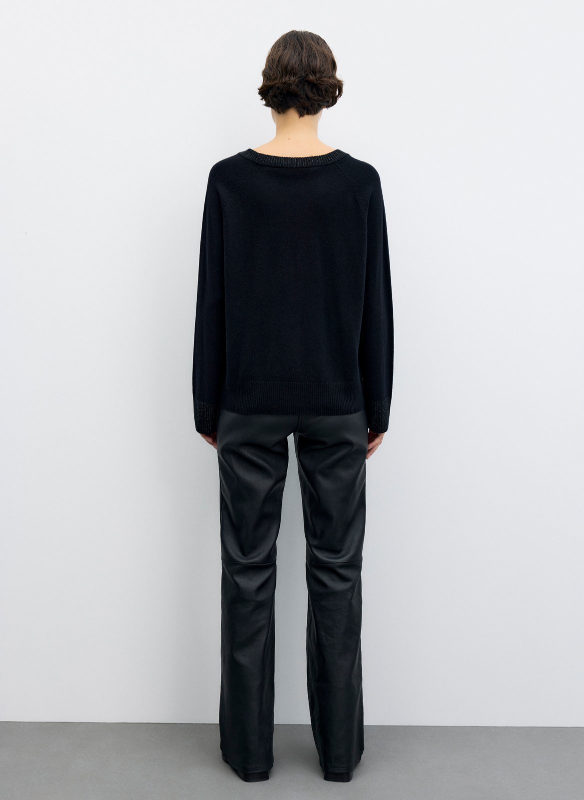 Straight wool sweater with rhinestones GERARD DAREL Black