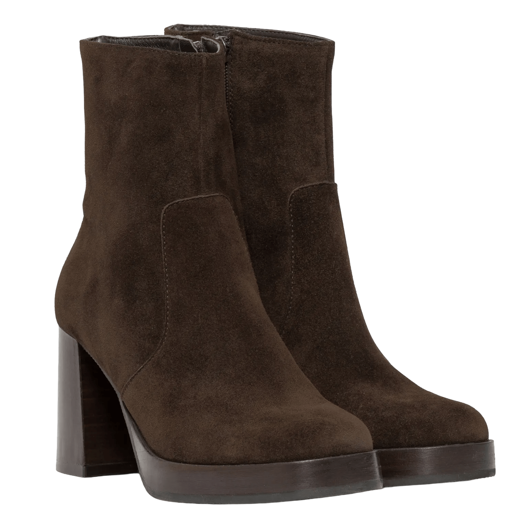 Heeled leather ankle boots BOCAGE Brown