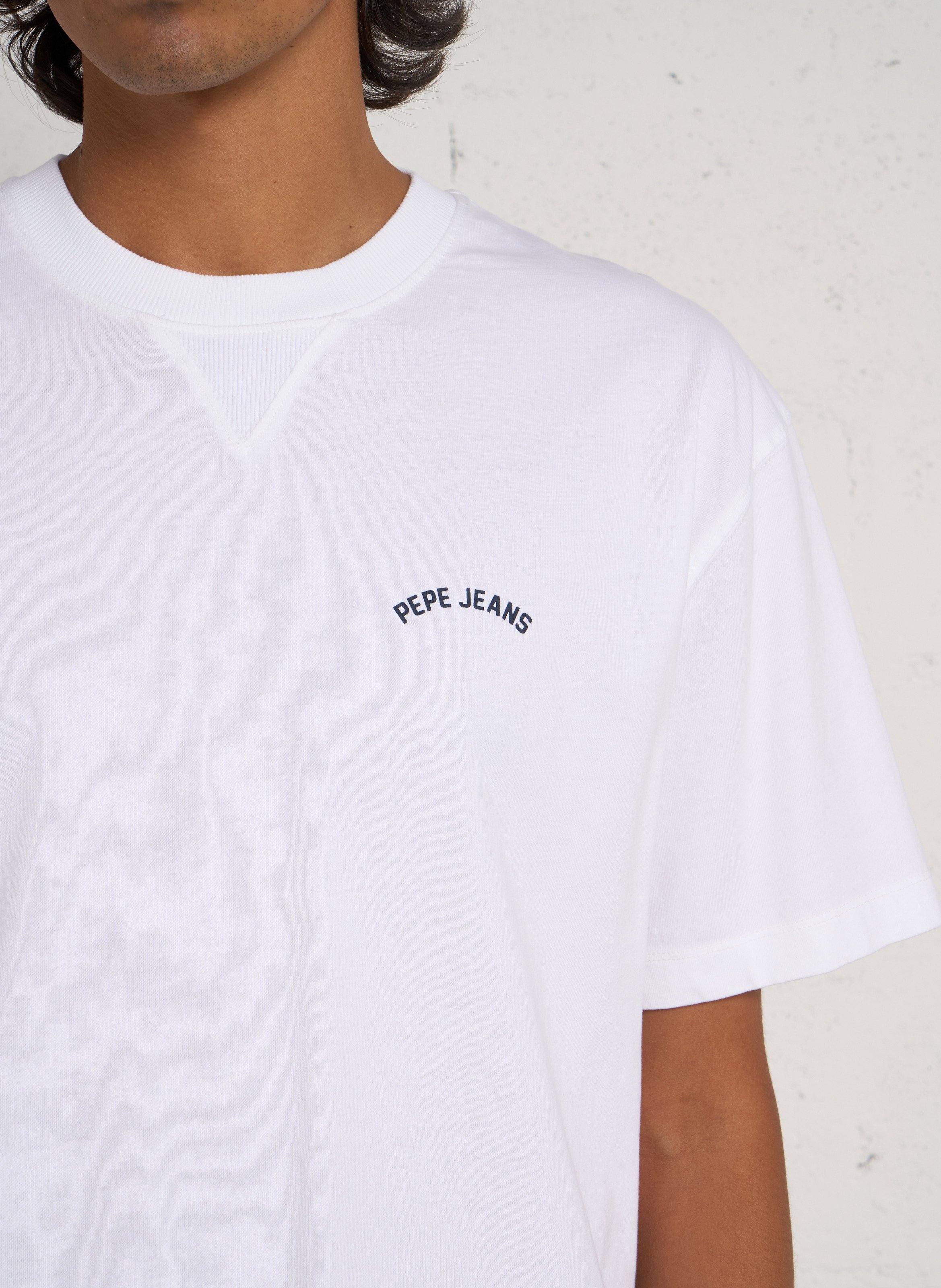 Gerade geschnittenes Baumwoll-T-Shirt PEPE JEANS Weiss