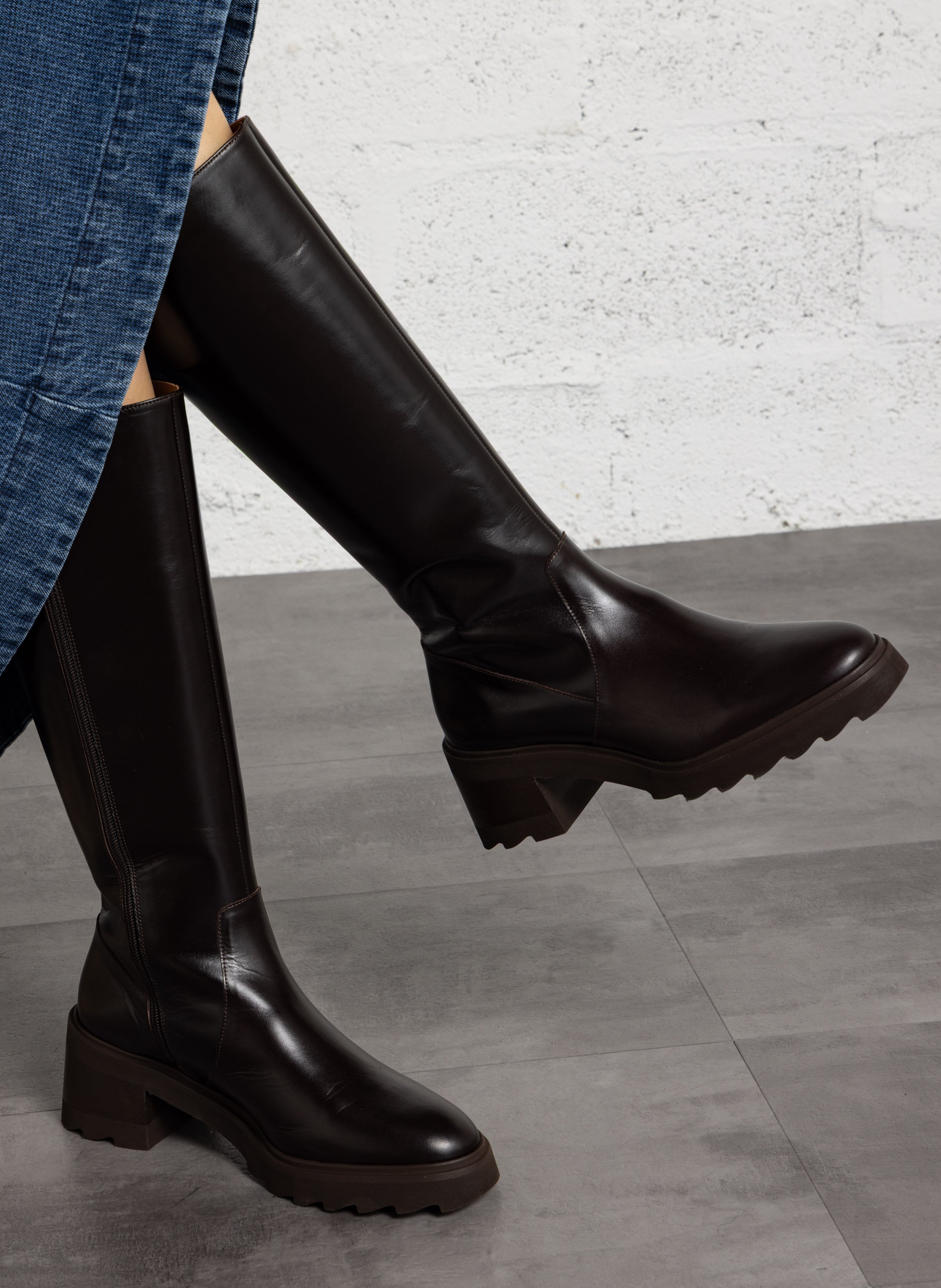 Lederstiefel mit Absatz BOBBIES Braun