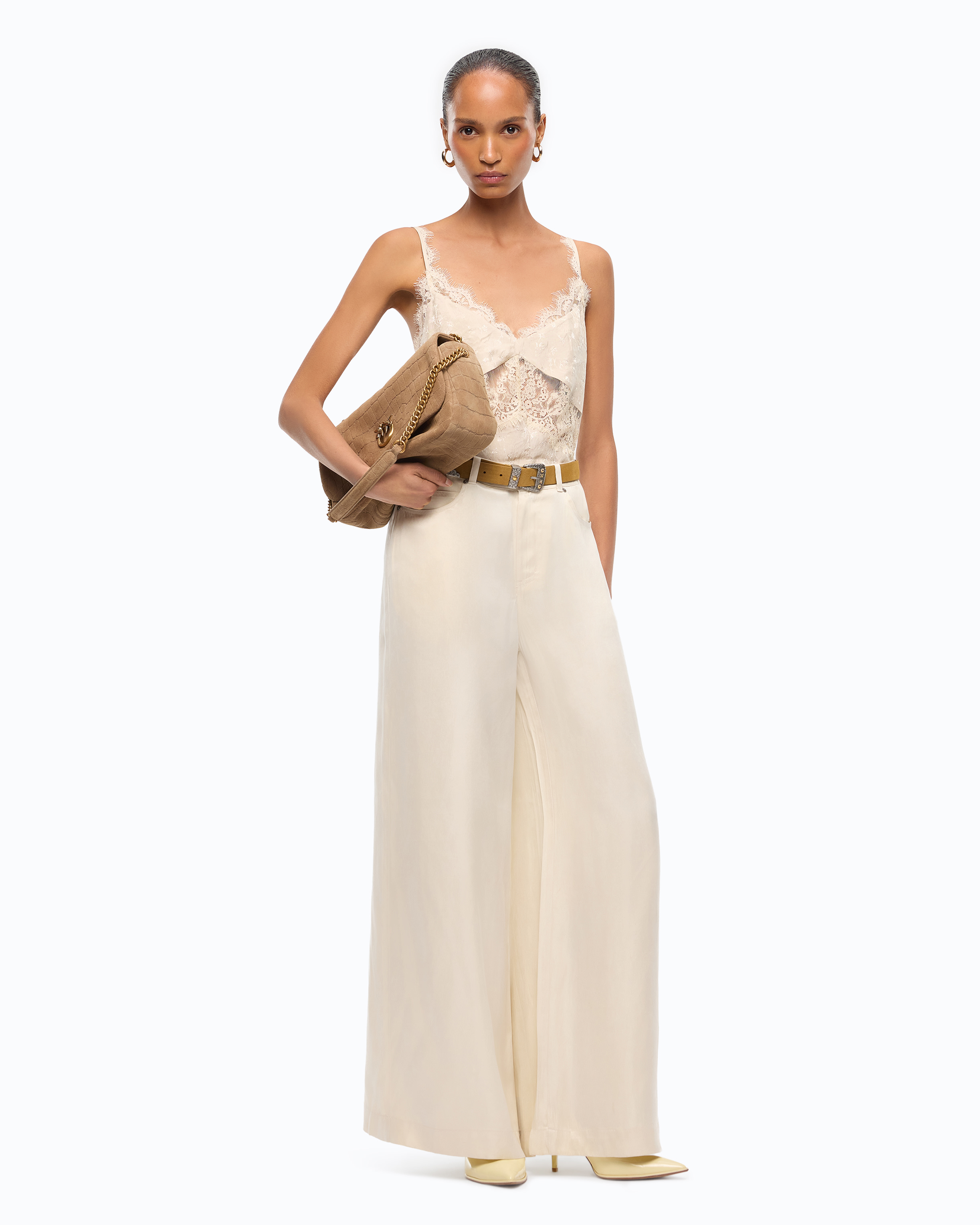 Peach-skin twill palazzo trousers PINKO