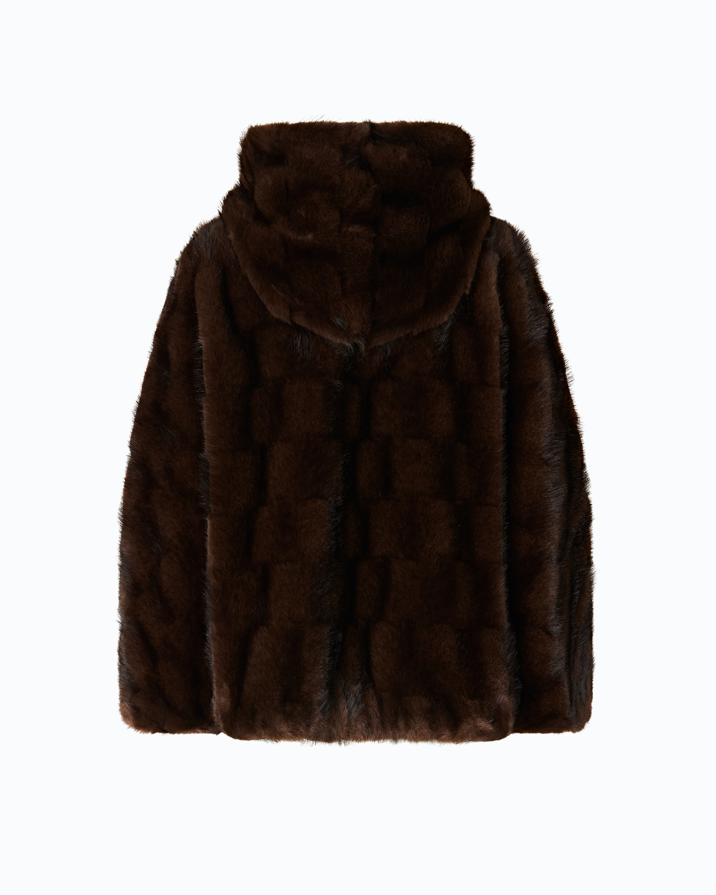 Veste à capuche en fourrure synthétique PINKO Marron