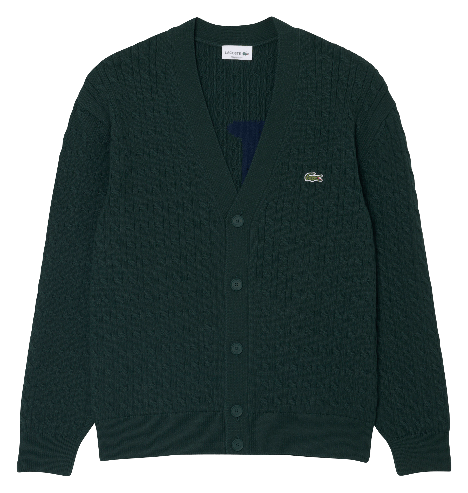 Cardigan ample en coton mélangé LACOSTE Vert