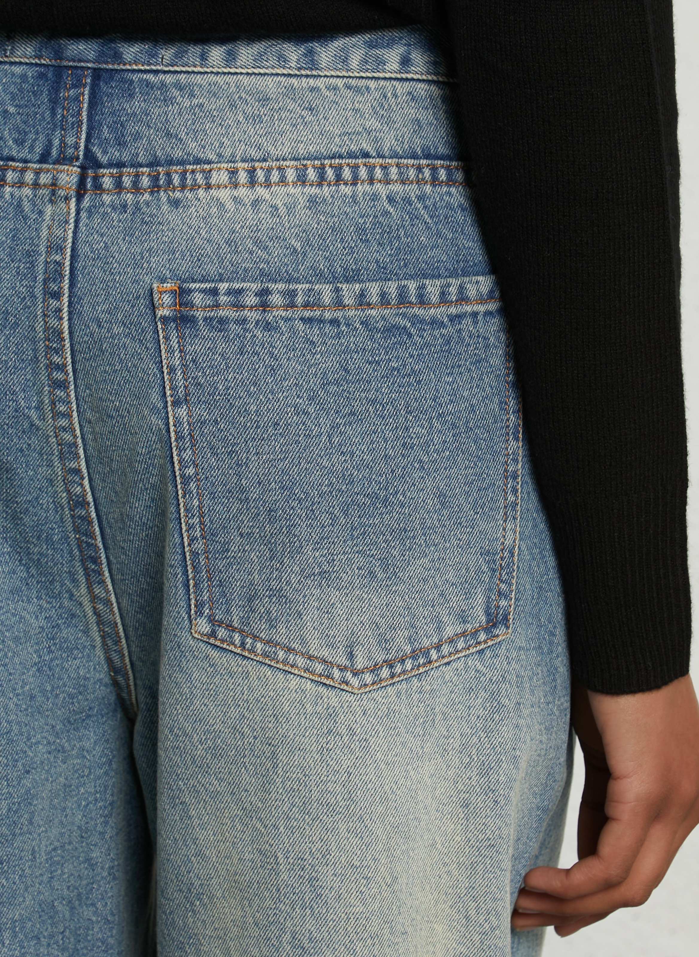 Wide buttoned cotton jeans BERENICE Blue