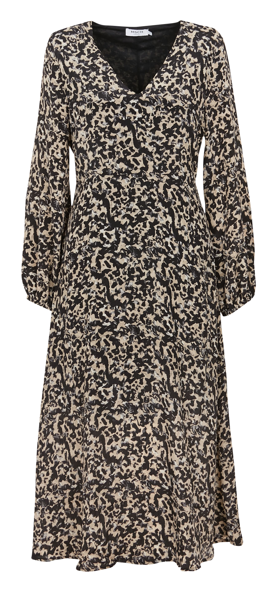 Robe midi col V imprimée  MOSS COPENHAGEN Multicolore