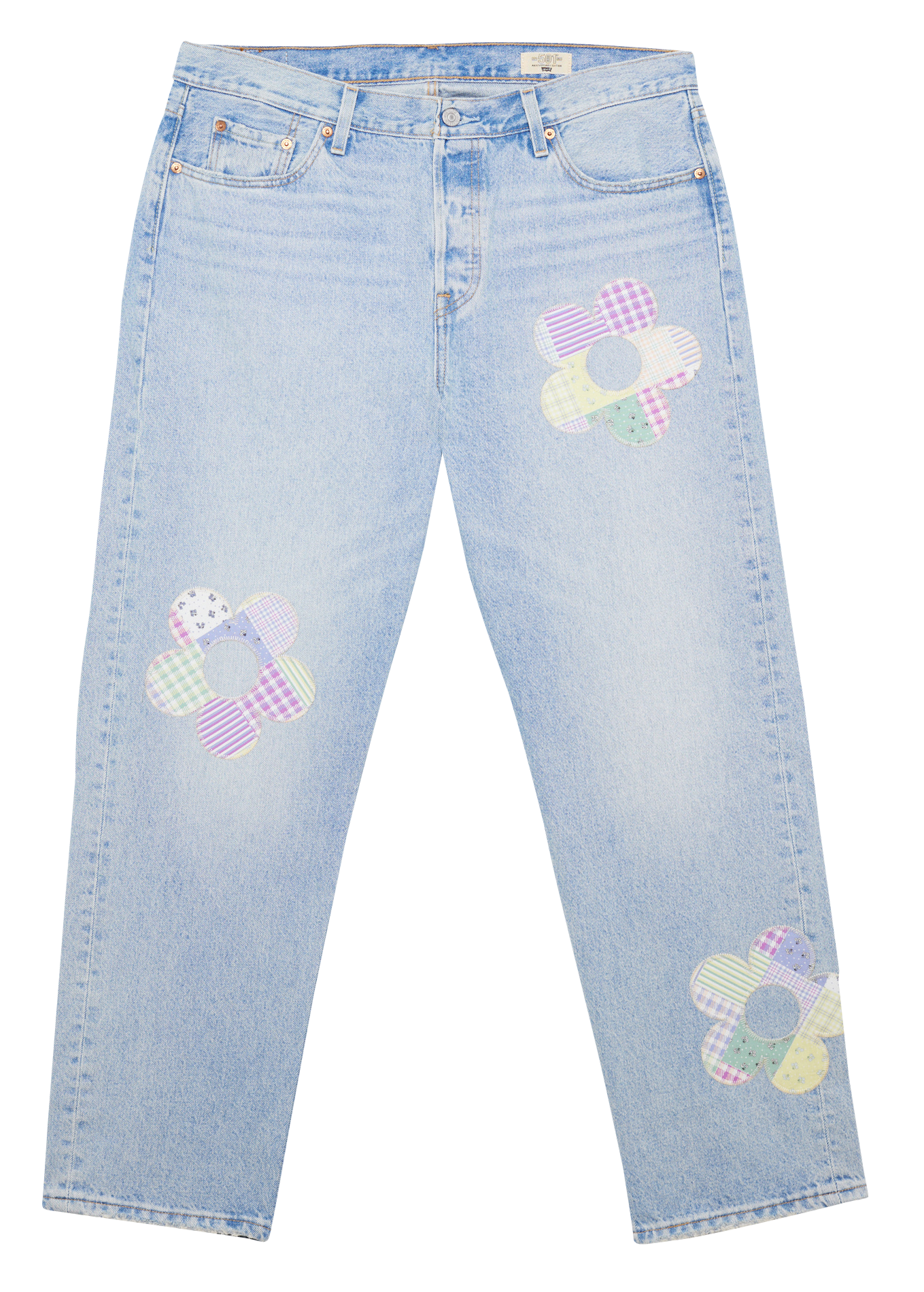 Jean droit délavé en coton mélangé LEVI'S