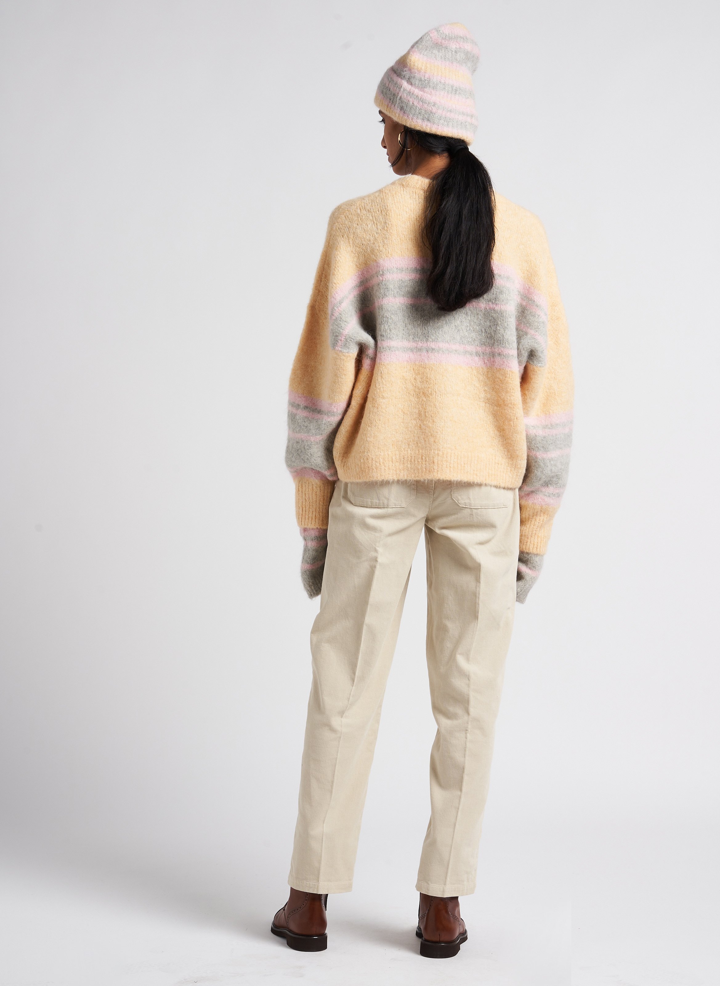 Loose-fit alpaca-blend round-neck sweater ANTIK BATIK Grey