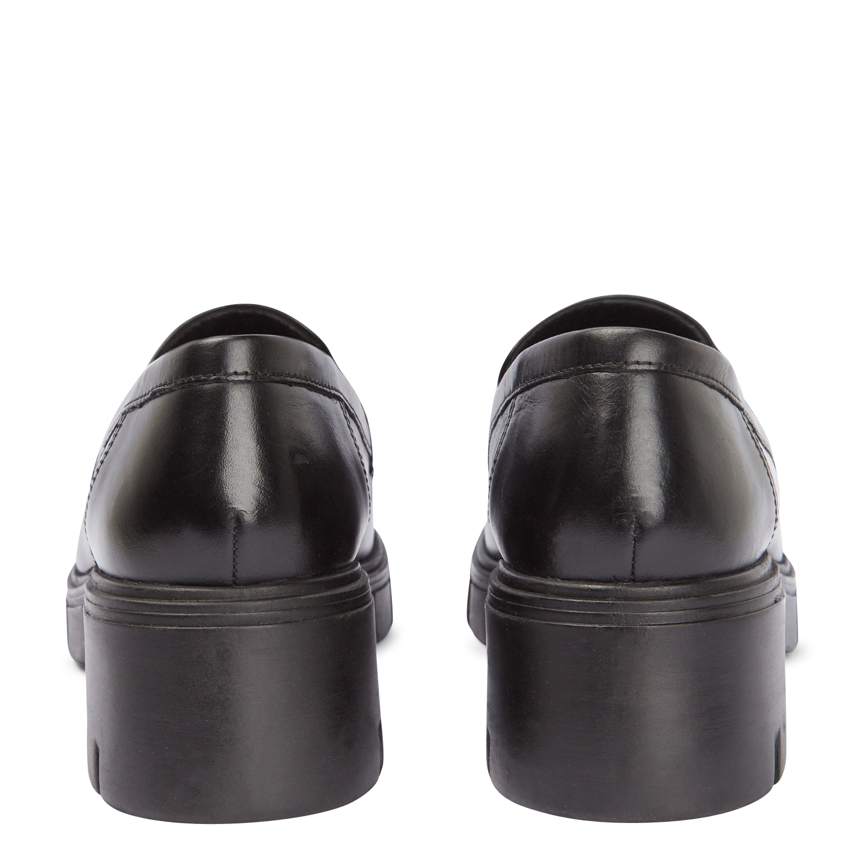 Heeled leather notched loafers JONAK Black