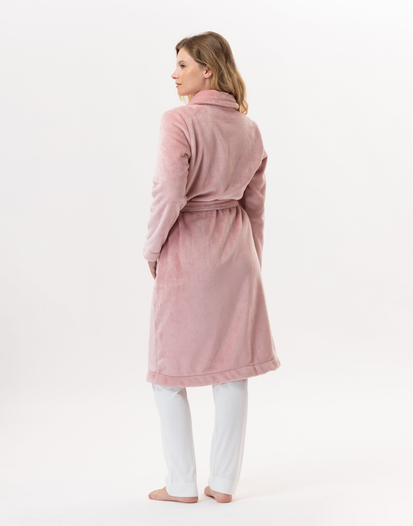 Plush flannel robe LE CHAT Pink