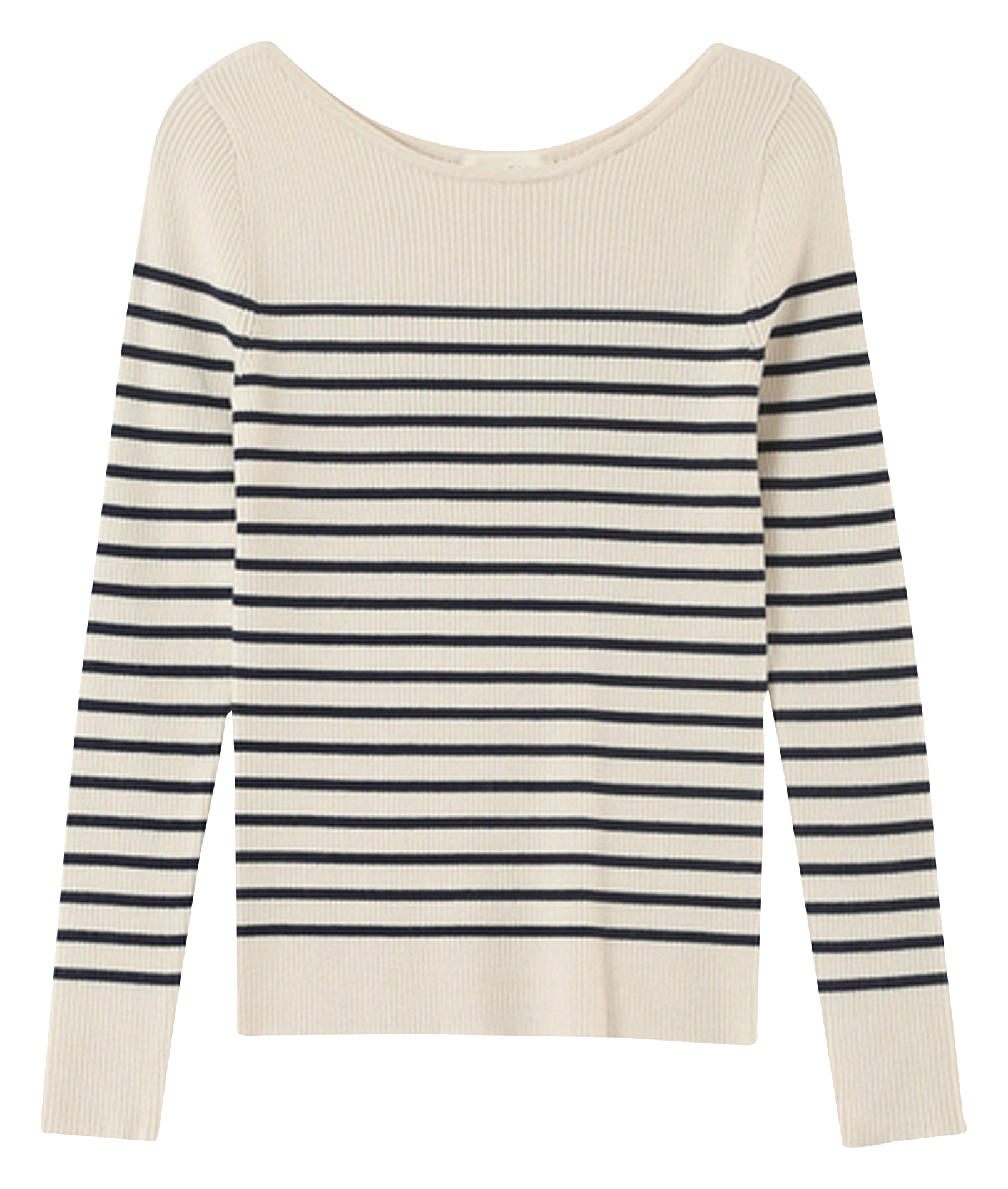 Recht gebreide trui met strepen PACOME Marine