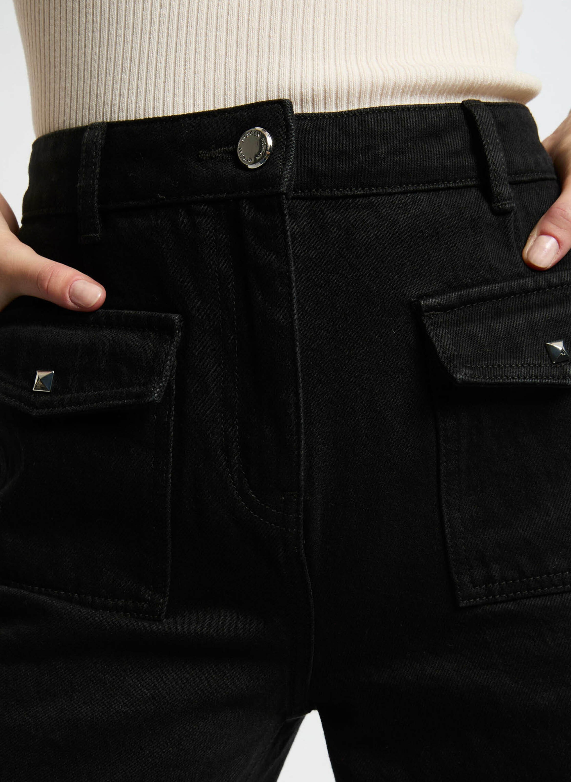 Vaquero ancho de algodón MORGAN Negro