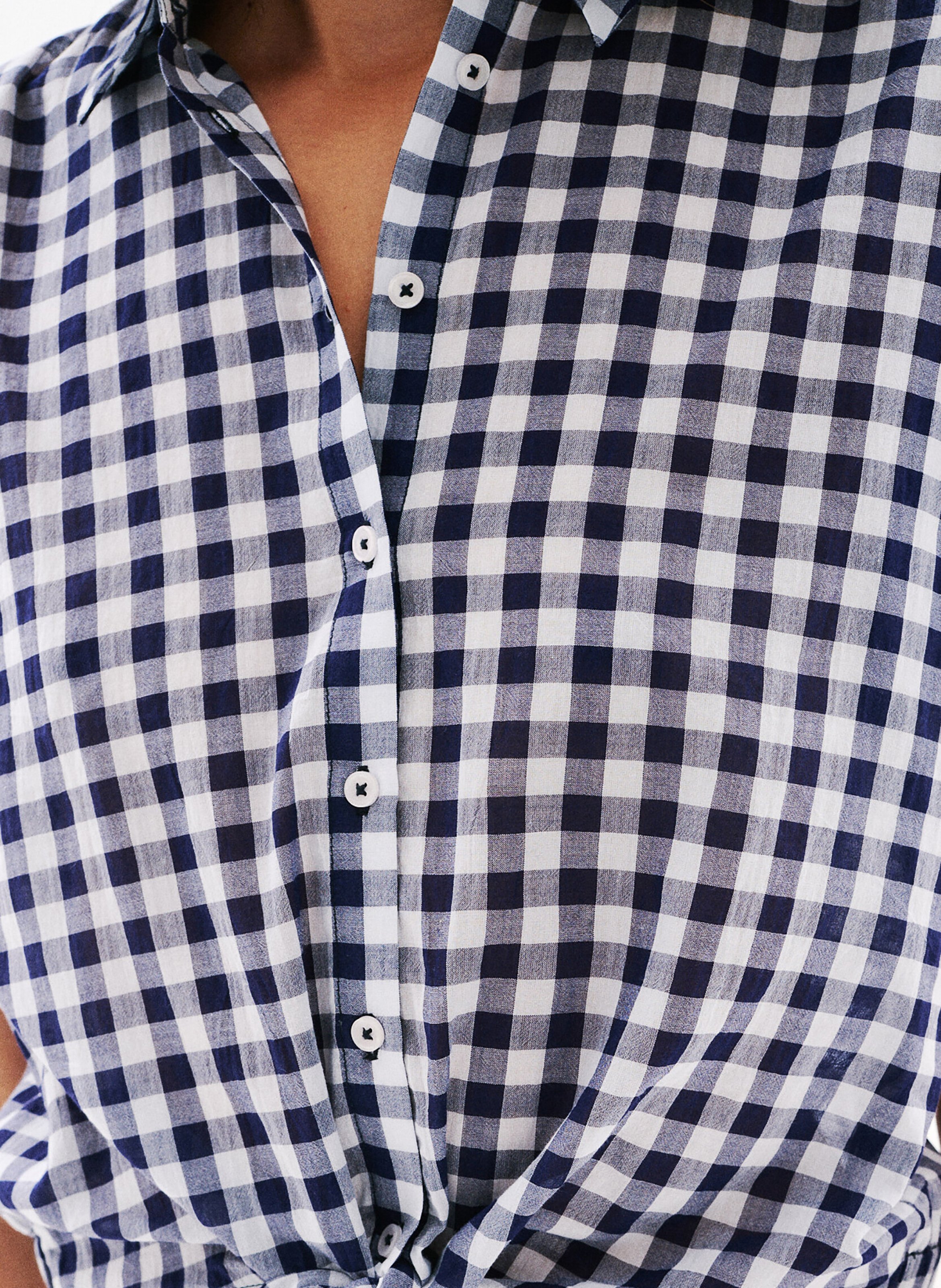 Chemise droite en coton imprimé CAROLL Bleu