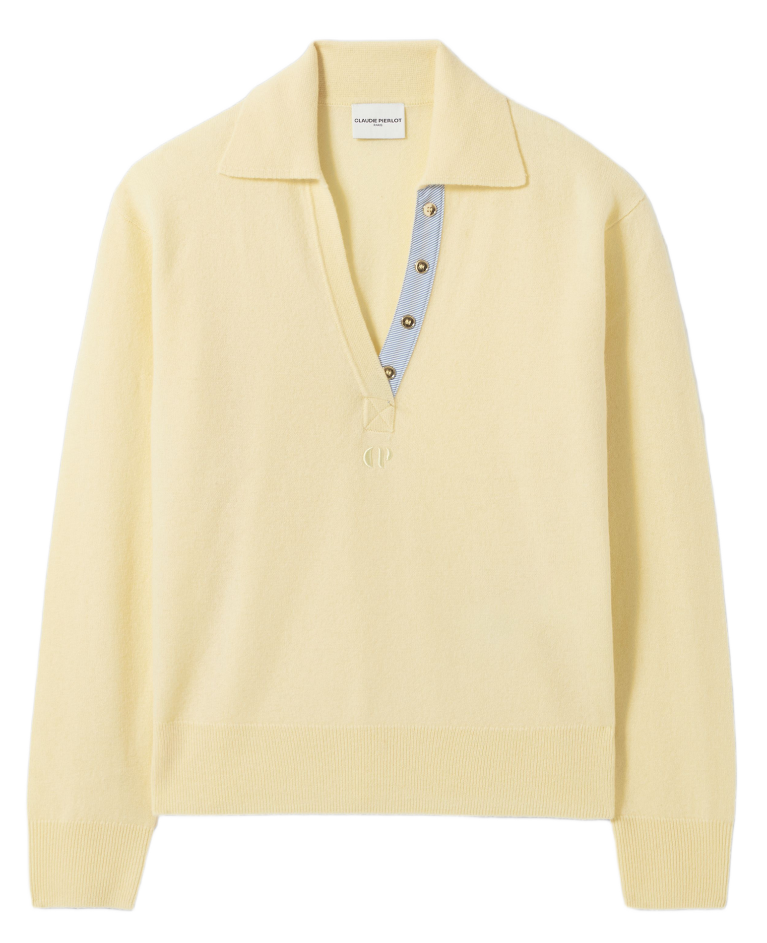 Straight wool blend polo CLAUDIE PIERLOT Yellow