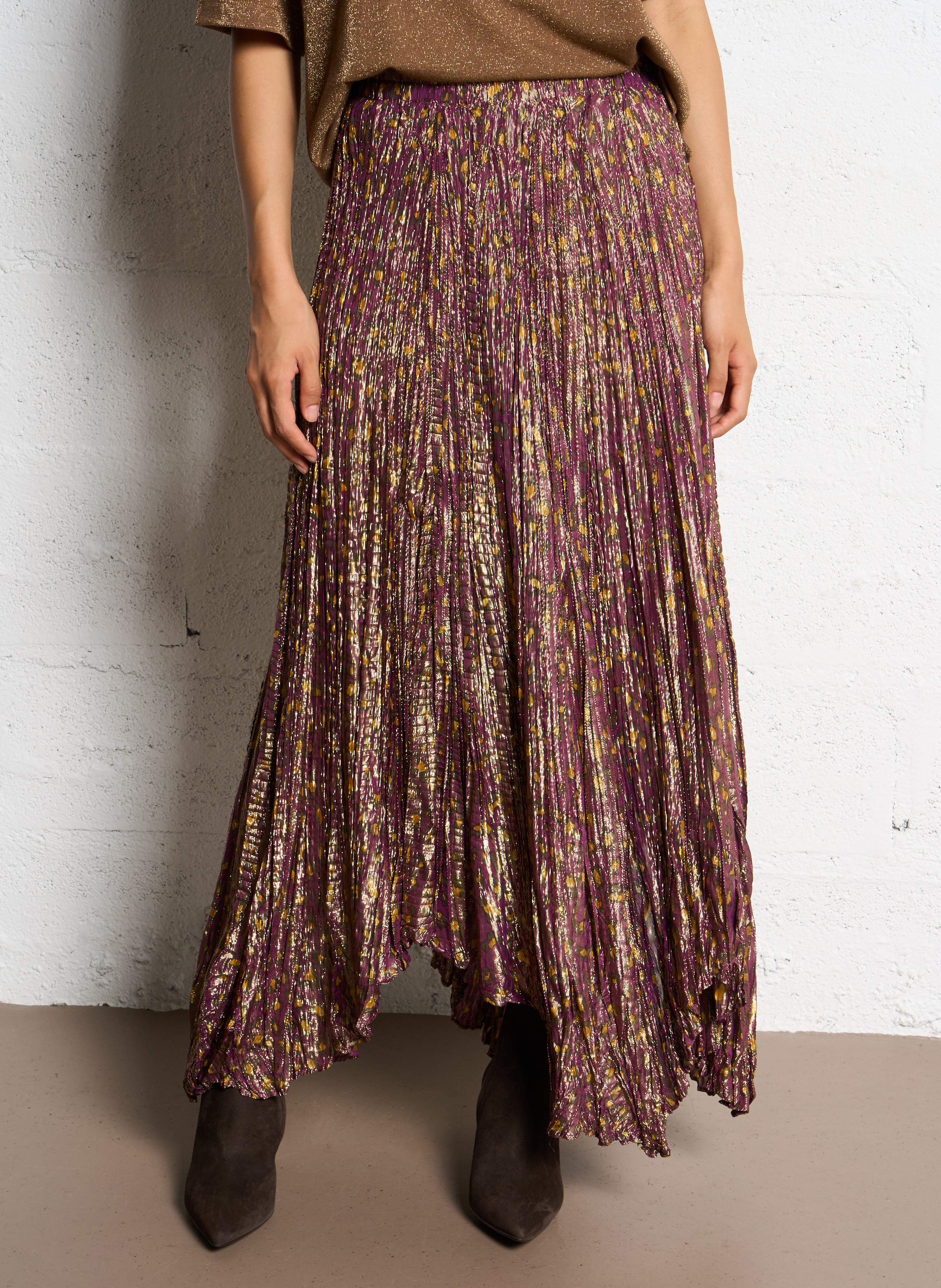 Jupe midi imprimée MES DEMOISELLES Violet