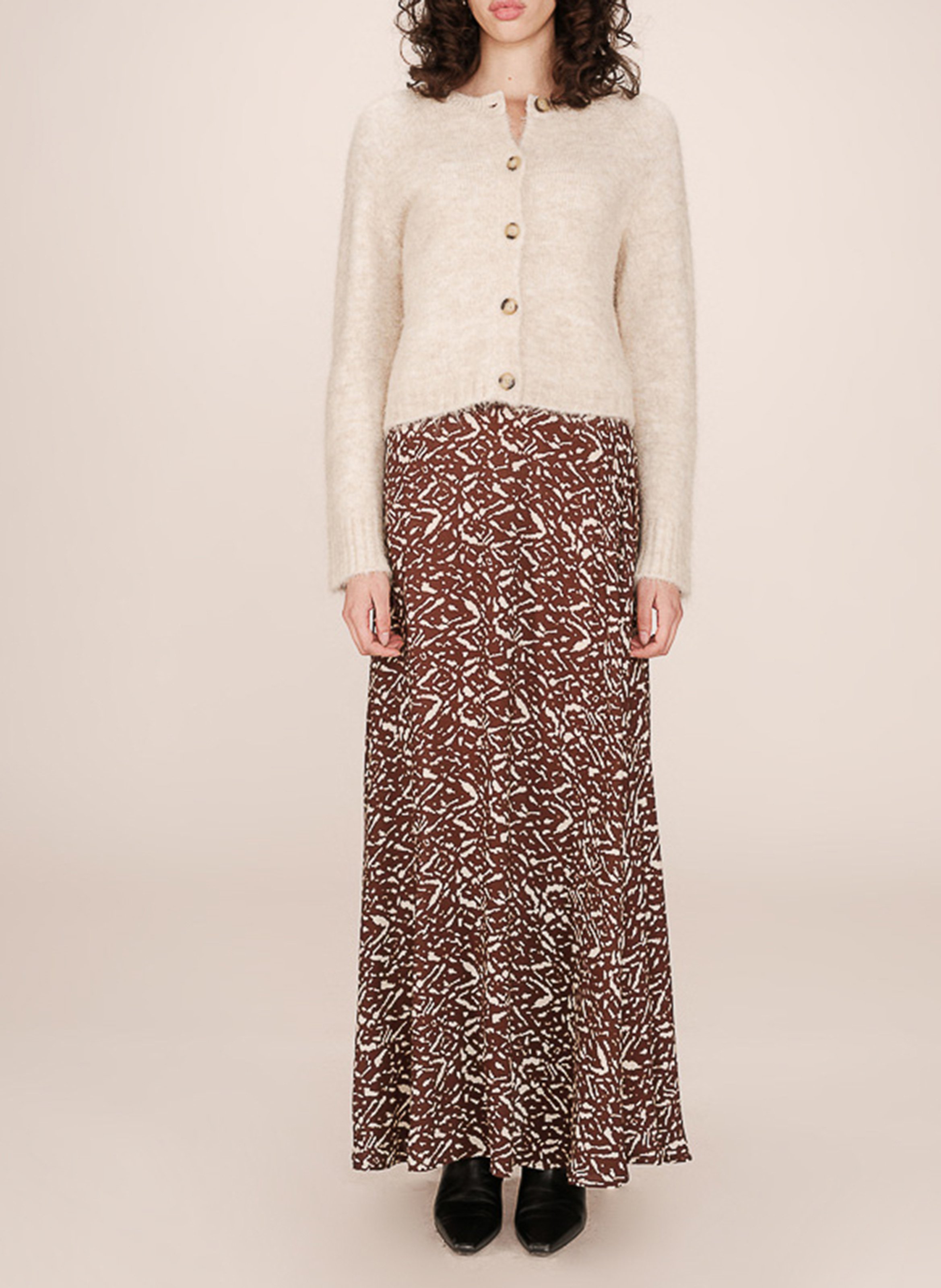 Long skirt with pattern GRACE ET MILA Brown