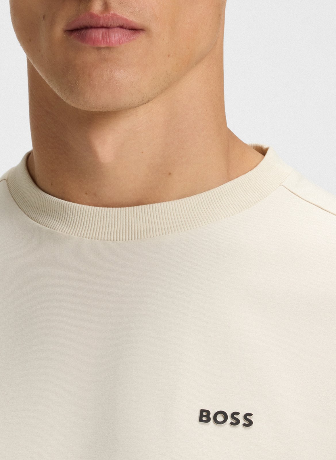 Basic cotton-mix T-shirt BOSS White