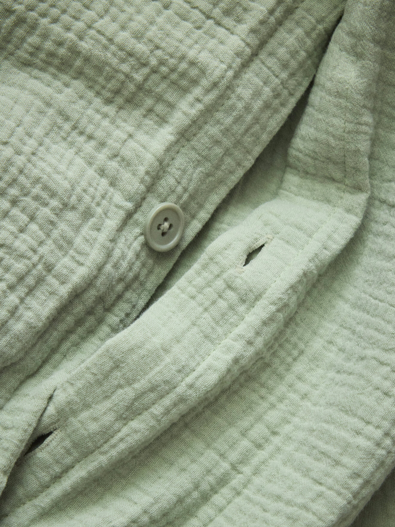 “Waffled” cotton gauze comforter cover CYRILLUS Green