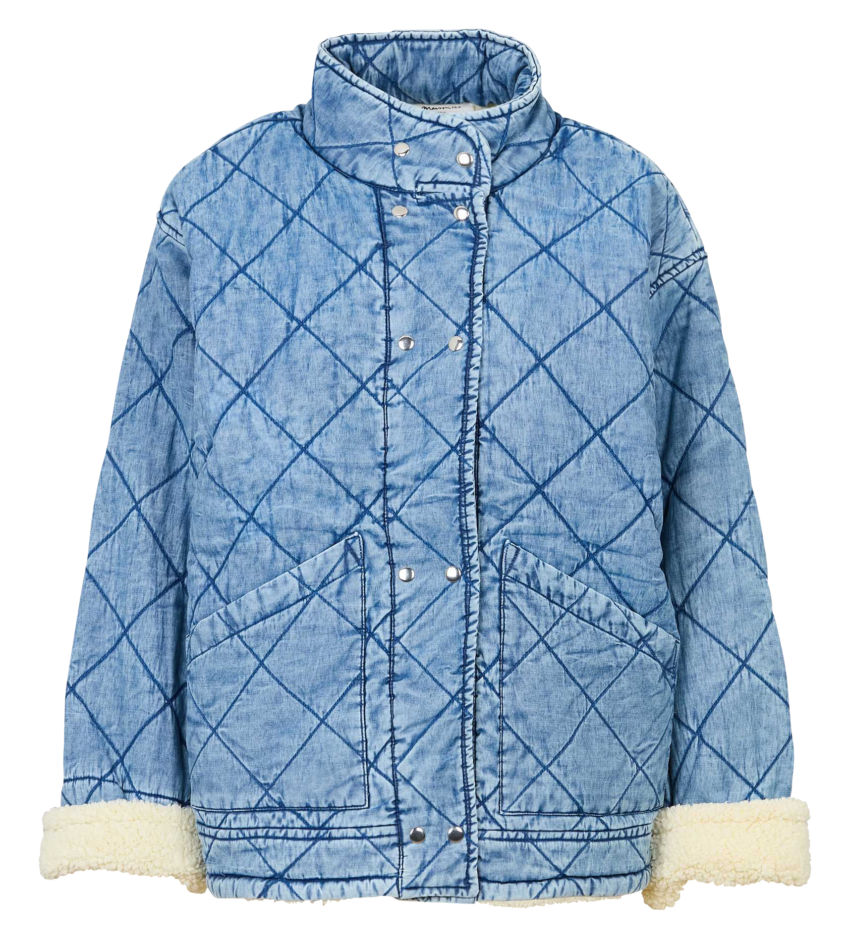 Quilted denim high-neck jacket MAISON 123 Blue