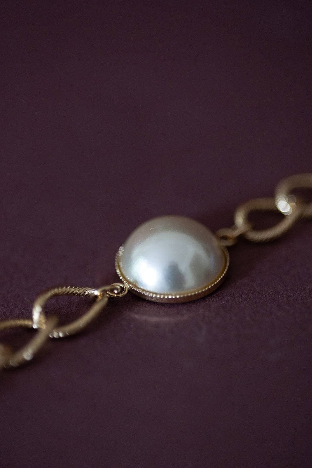 Maxi silver-plated pearl bracelet MONSIEUR SIMONE Golden