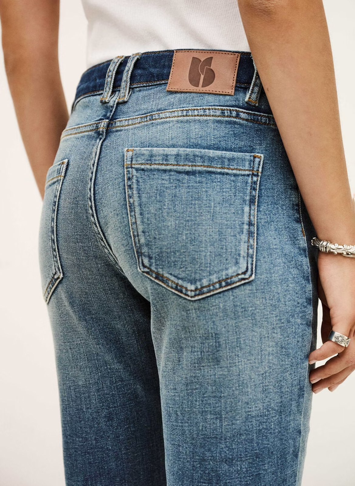 Jean flare en coton mélangé BA&SH Bleu